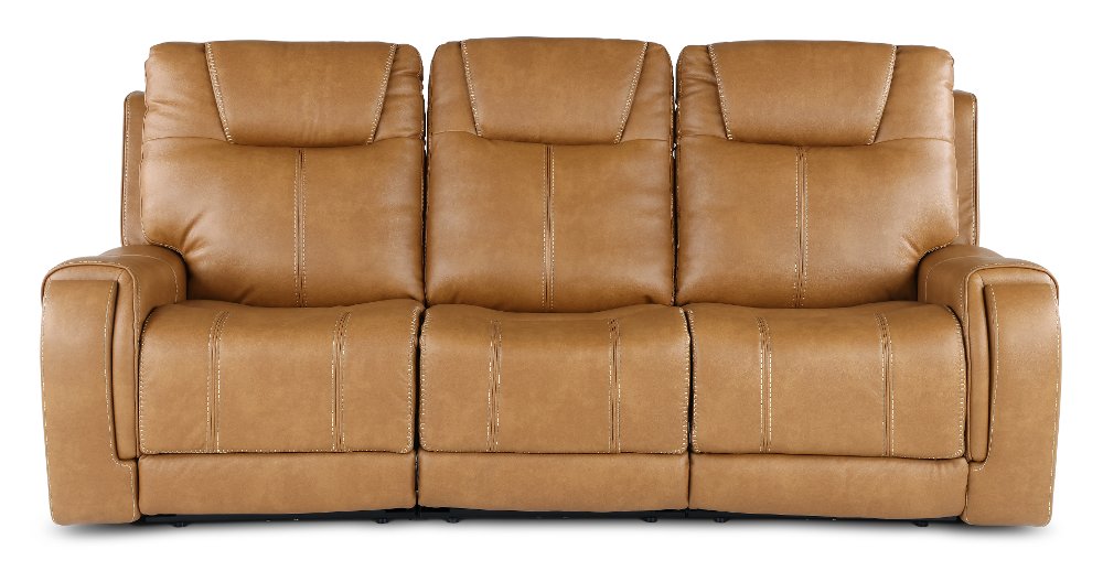 Conway Saddle Brown Triple Reclining Sofa