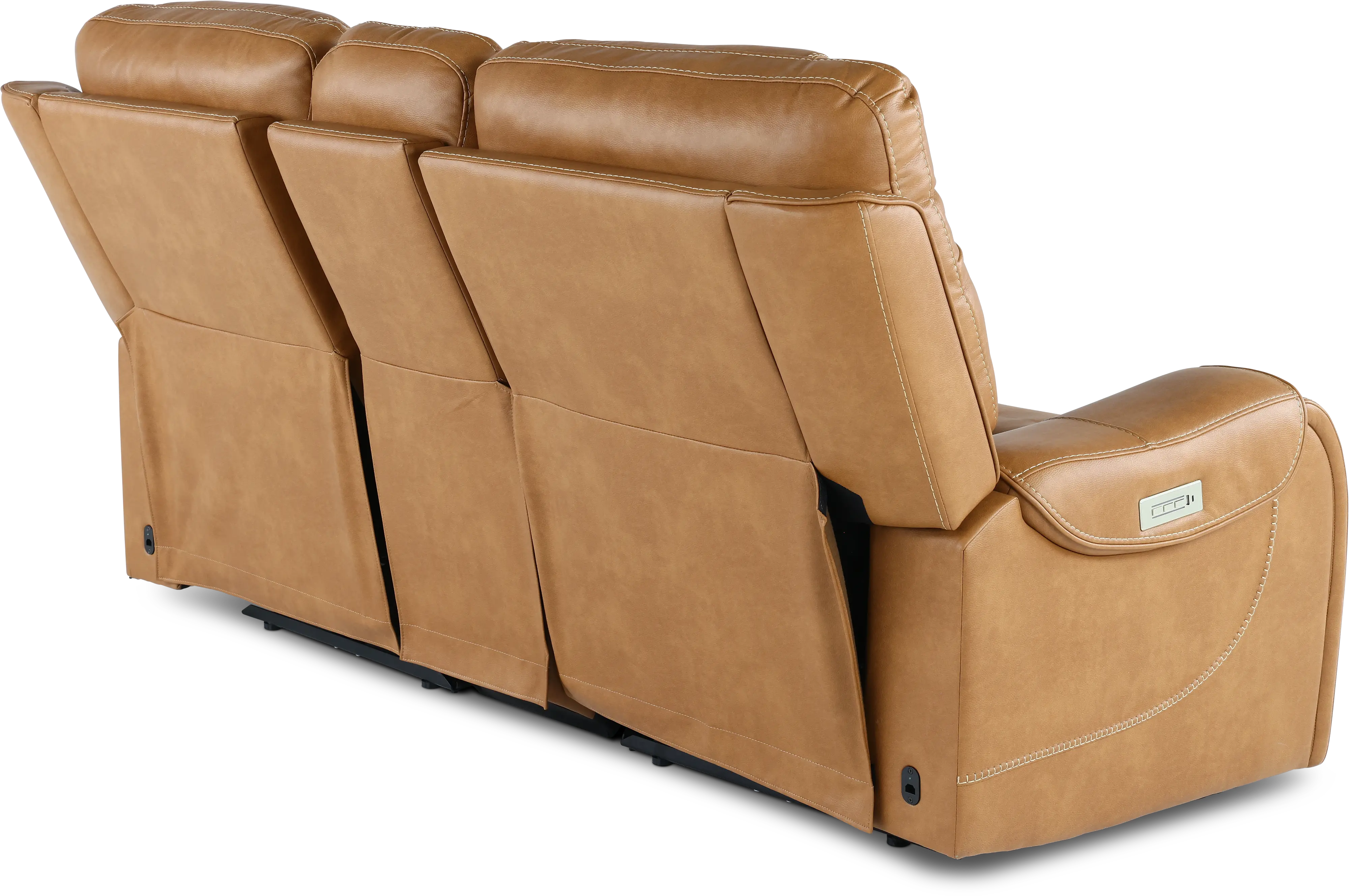 Conway Saddle Brown Power Reclining Loveseat with Audio Console-6