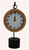Black and Round Table Clock