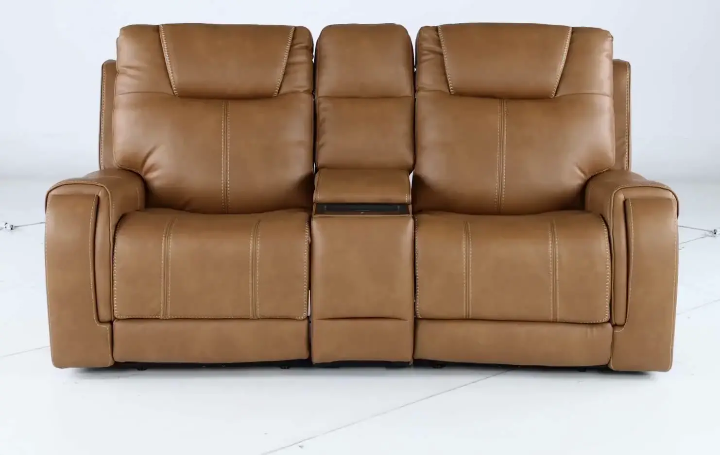 Conway Saddle Brown Power Reclining Loveseat with Console-4