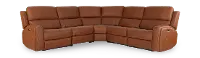 Linden Caramel Brown 5 Piece Power Reclining Sectional