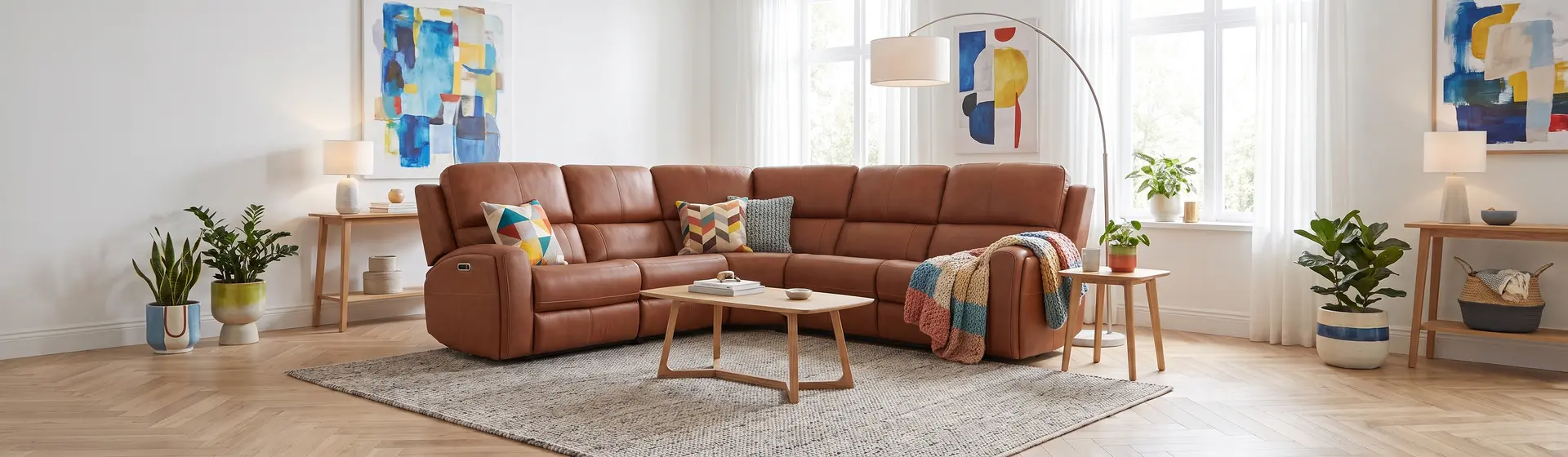 Linden Caramel Brown 5 Piece Power Reclining Sectional-2