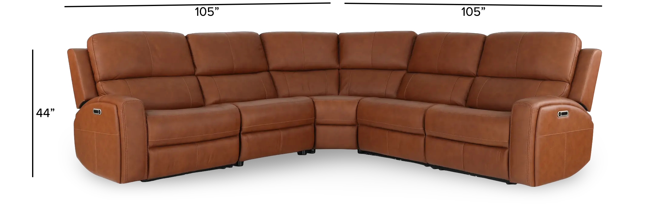 Linden Caramel Brown 5 Piece Power Reclining Sectional-3
