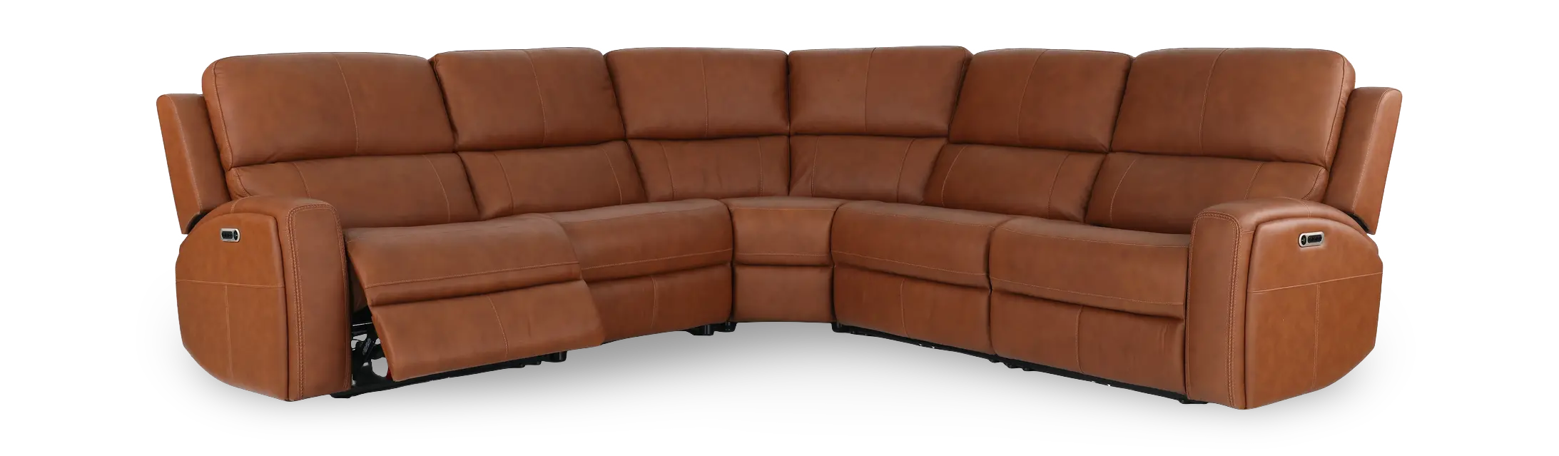 Linden Caramel Brown 5 Piece Power Reclining Sectional-4