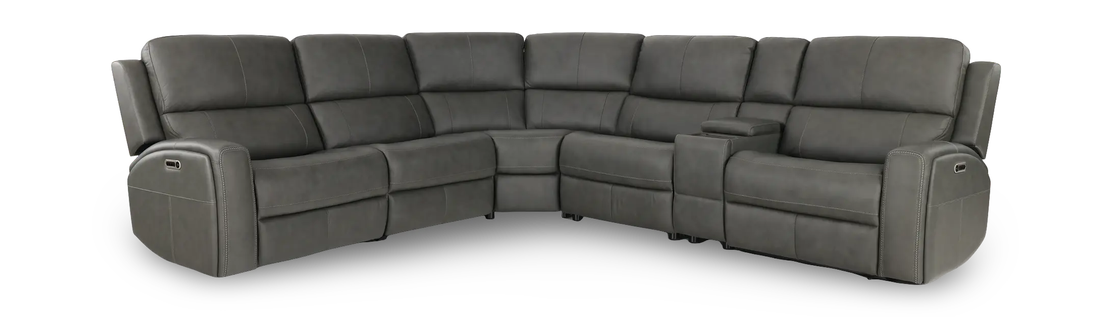 Linden Charcoal 6 Piece Power Reclining Sectional-1