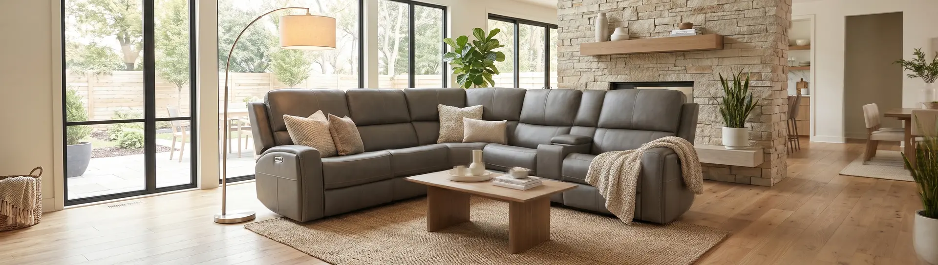 Linden Charcoal 6 Piece Power Reclining Sectional-2