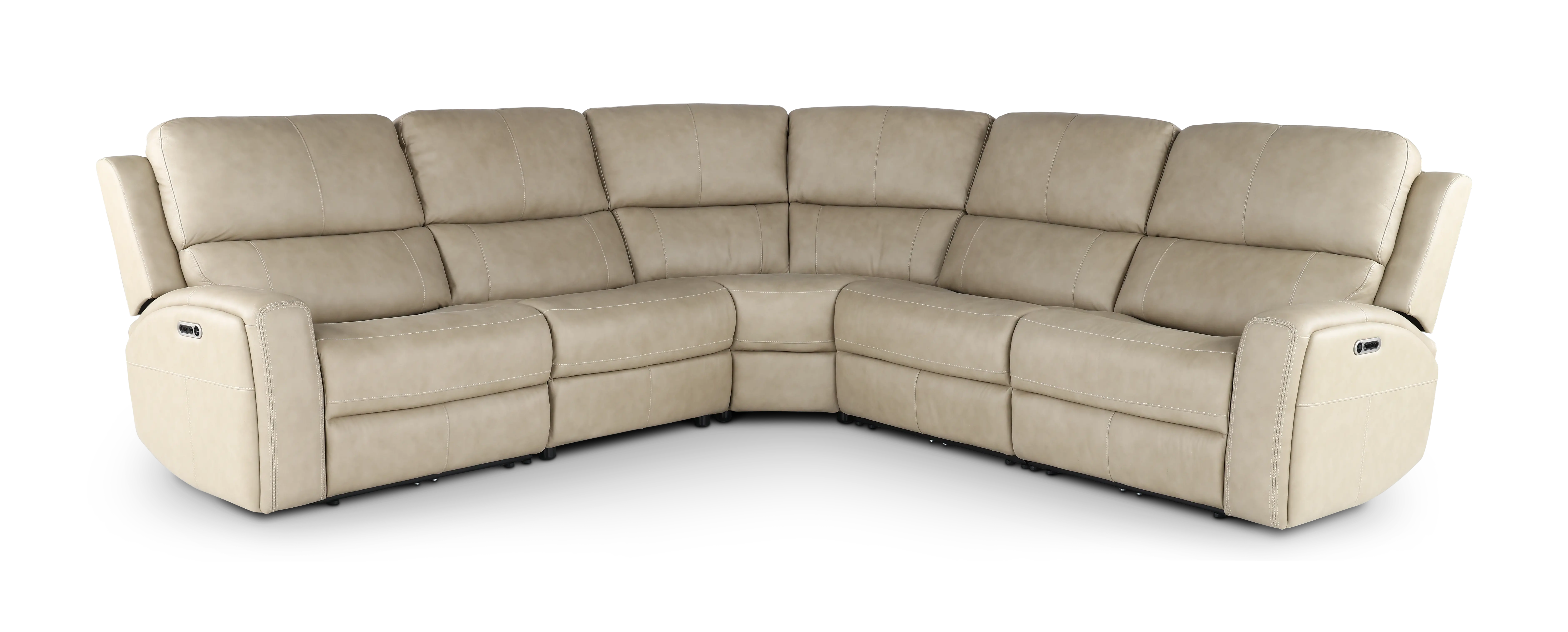 Linden Beige 5 Piece Power Reclining Sectional-1