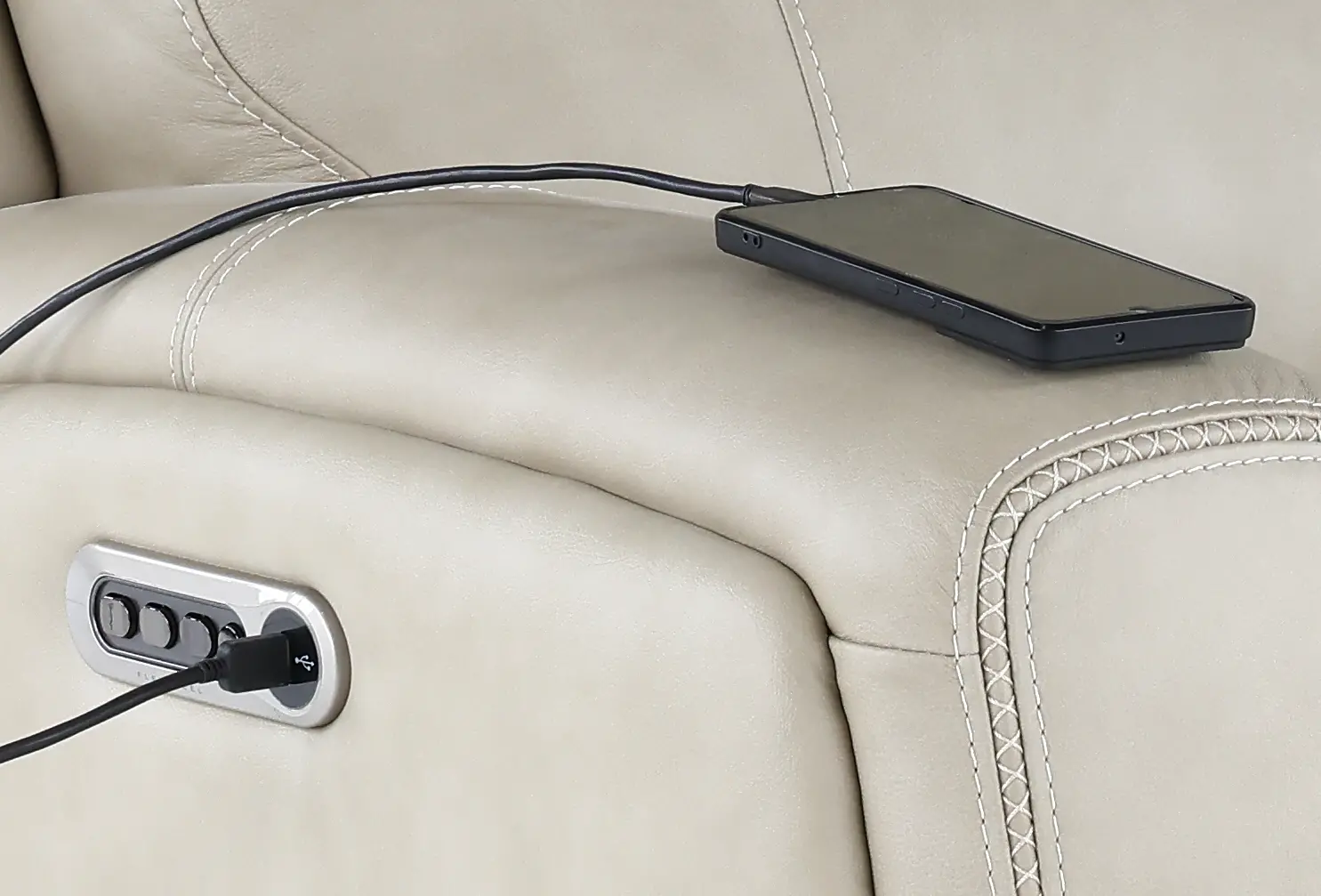 Linden Beige 5 Piece Power Reclining Sectional-5