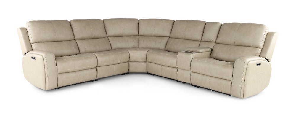 Linden Beige 6 Piece Power Reclining Sectional