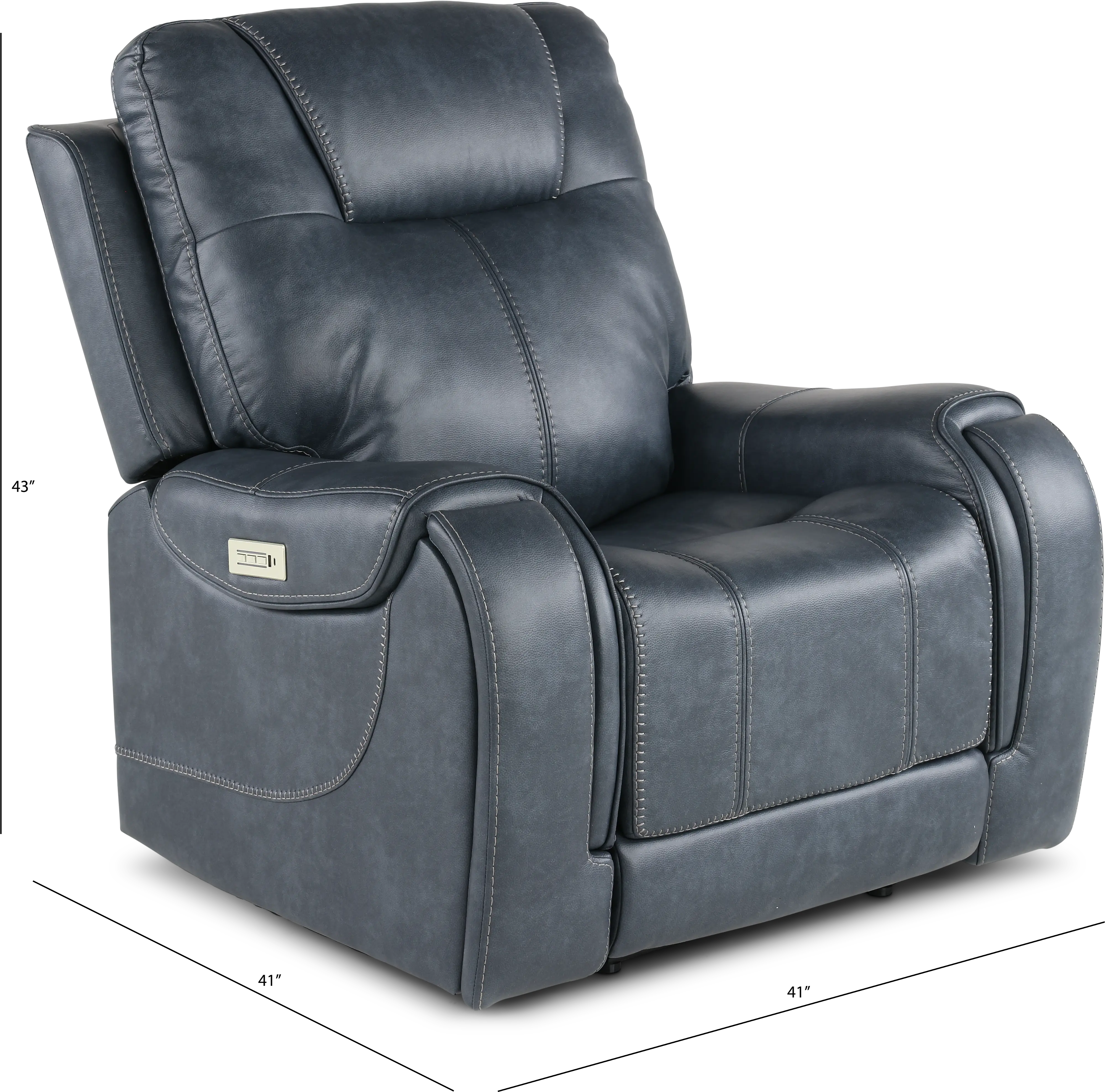 Conway Slate Gray Power Recliner-3