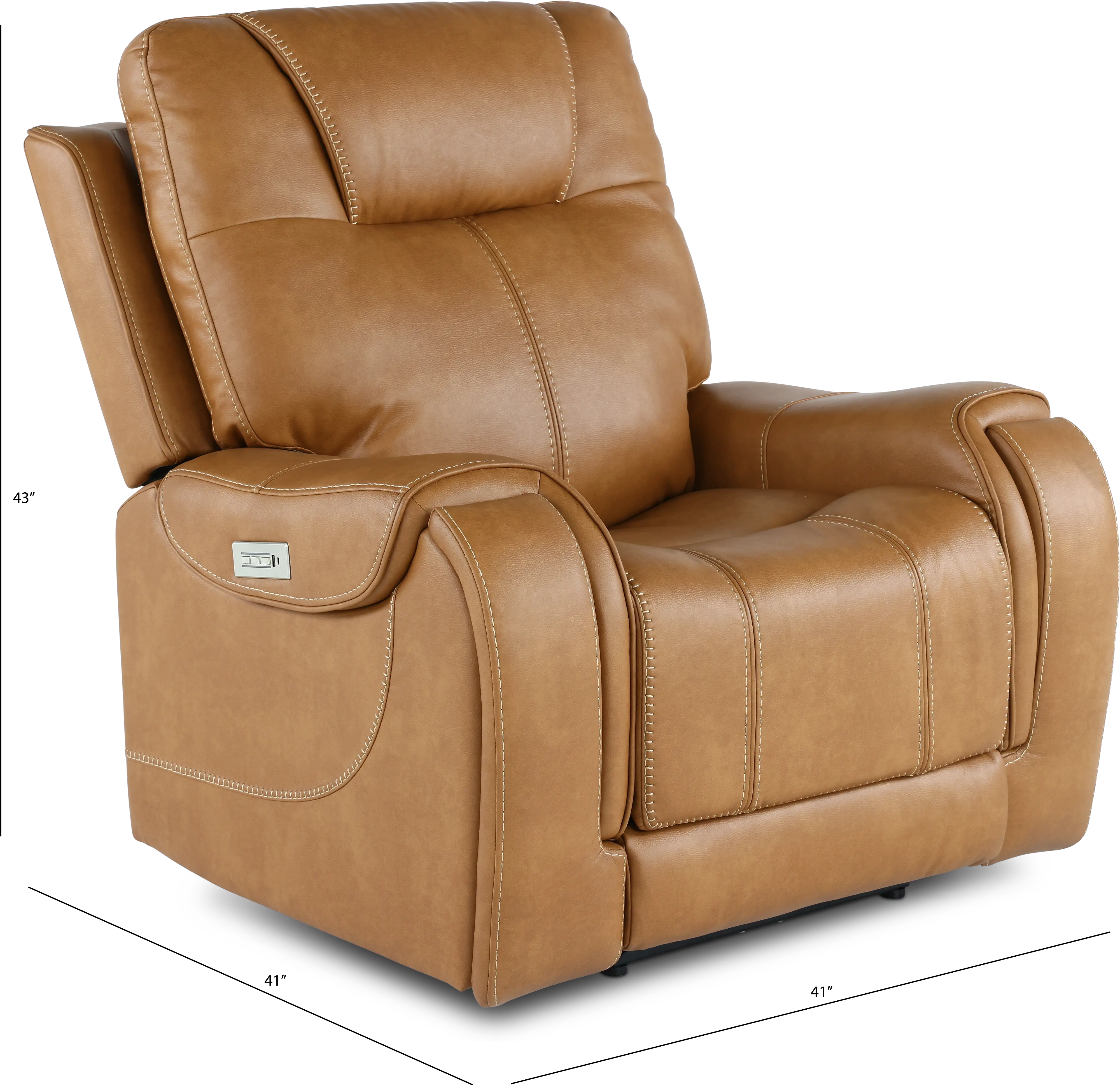Conway Saddle Brown Power Recliner-3