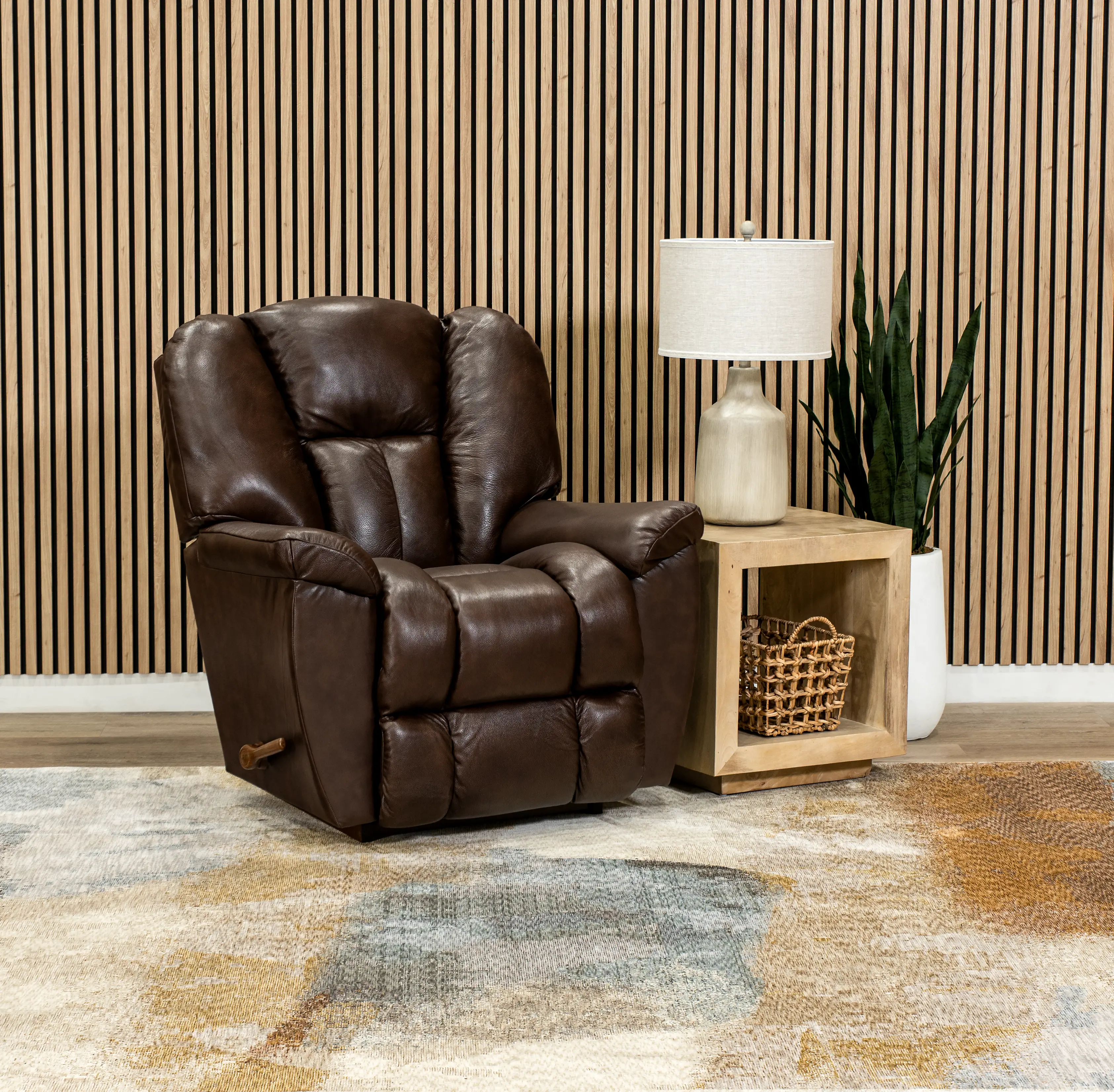 010-582/LB159277 Maverick Walnut Brown Leather Rocker Recliner-2