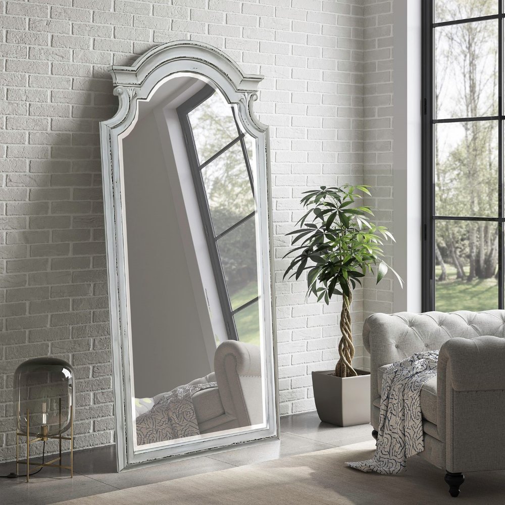 Magnolia Antique White Floor Mirror