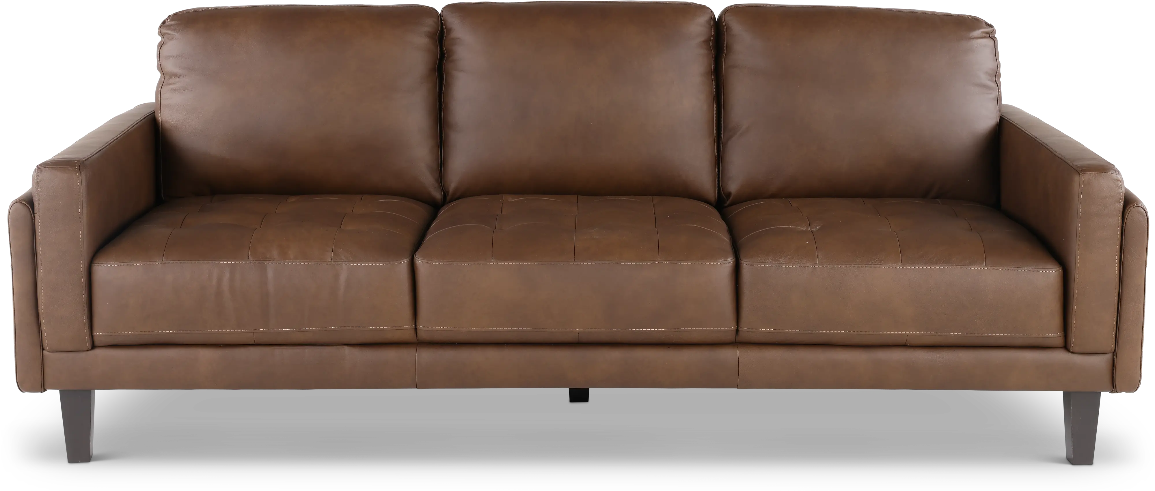Guernsey Brown Leather Sofa-1