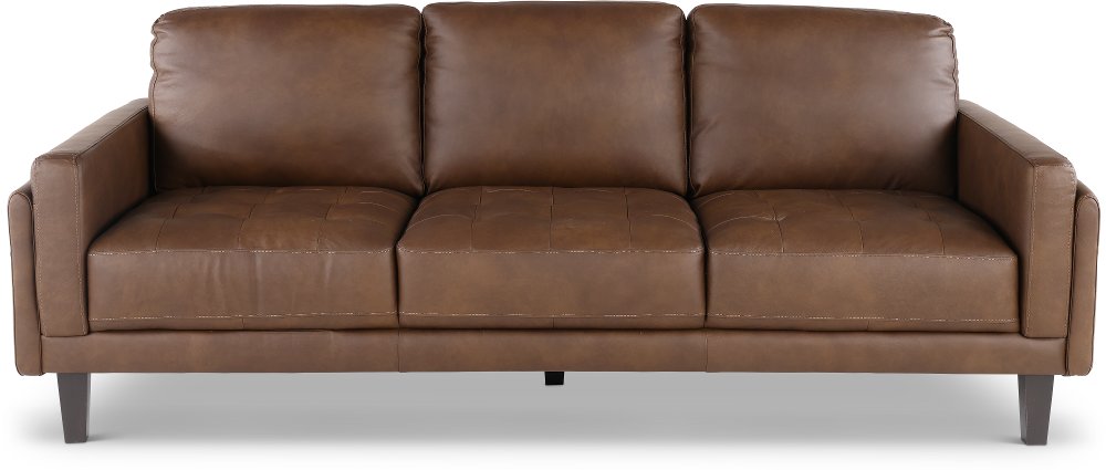 Guernsey Brown Leather Sofa