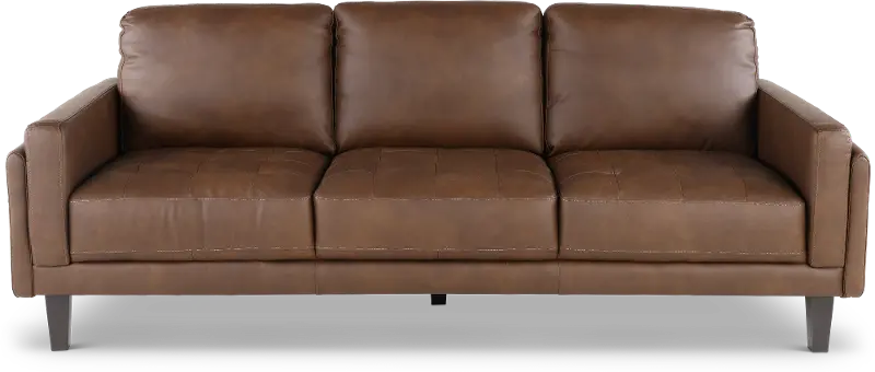 Guernsey Brown Leather Sofa
