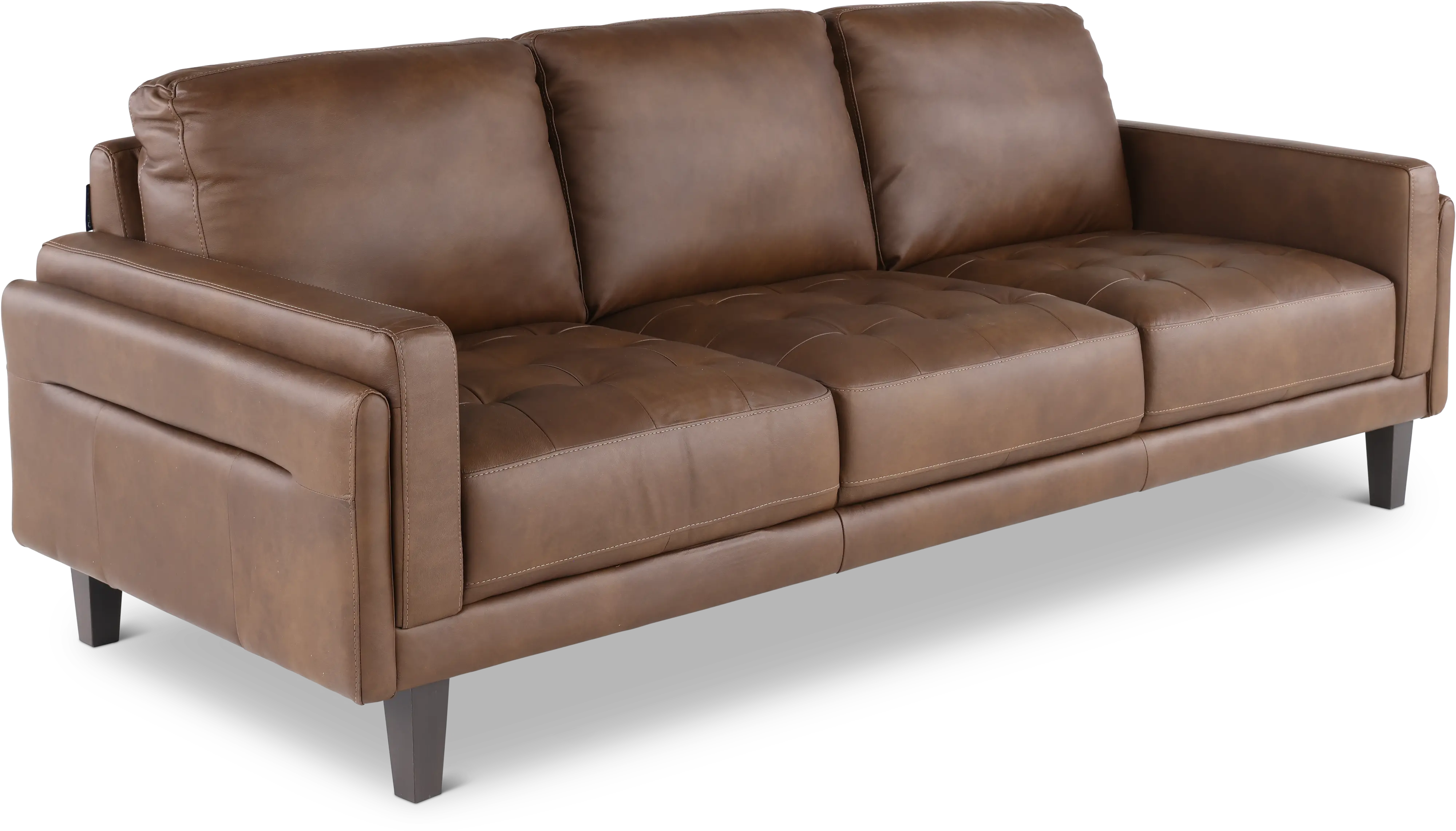 Guernsey Brown Leather Sofa-4
