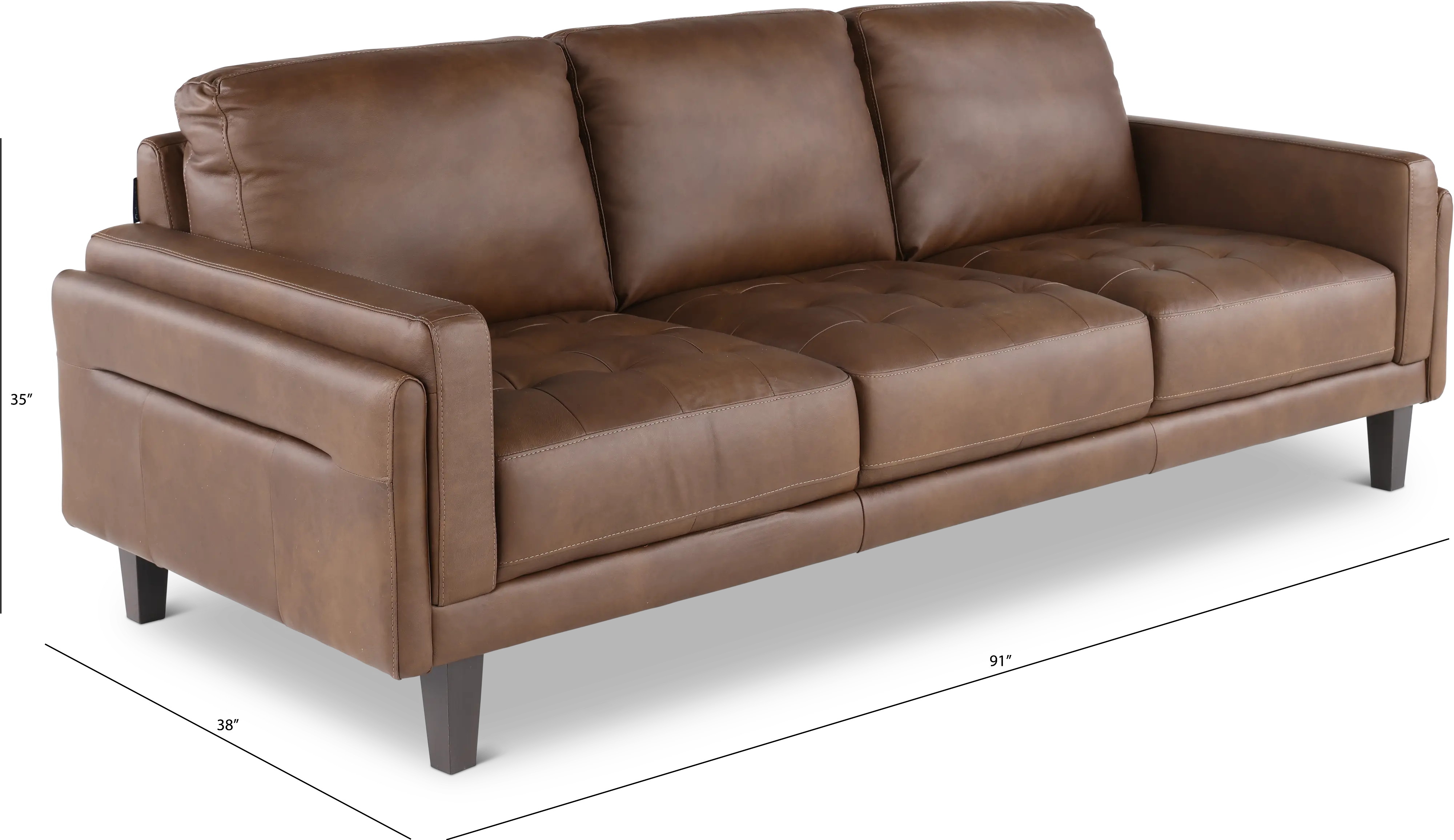 Guernsey Brown Leather Sofa-3