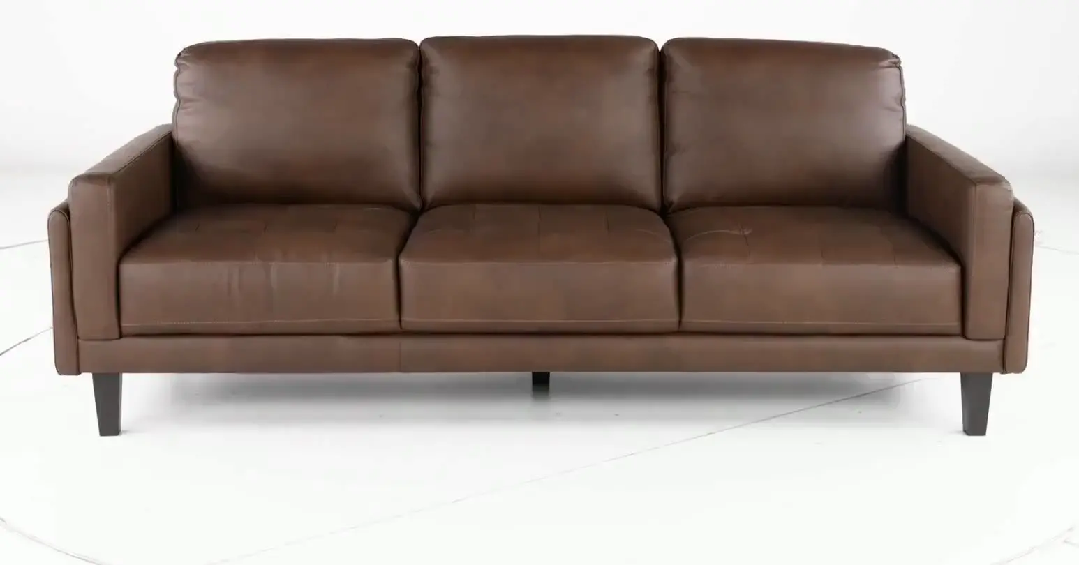 Guernsey Brown Leather Sofa-6