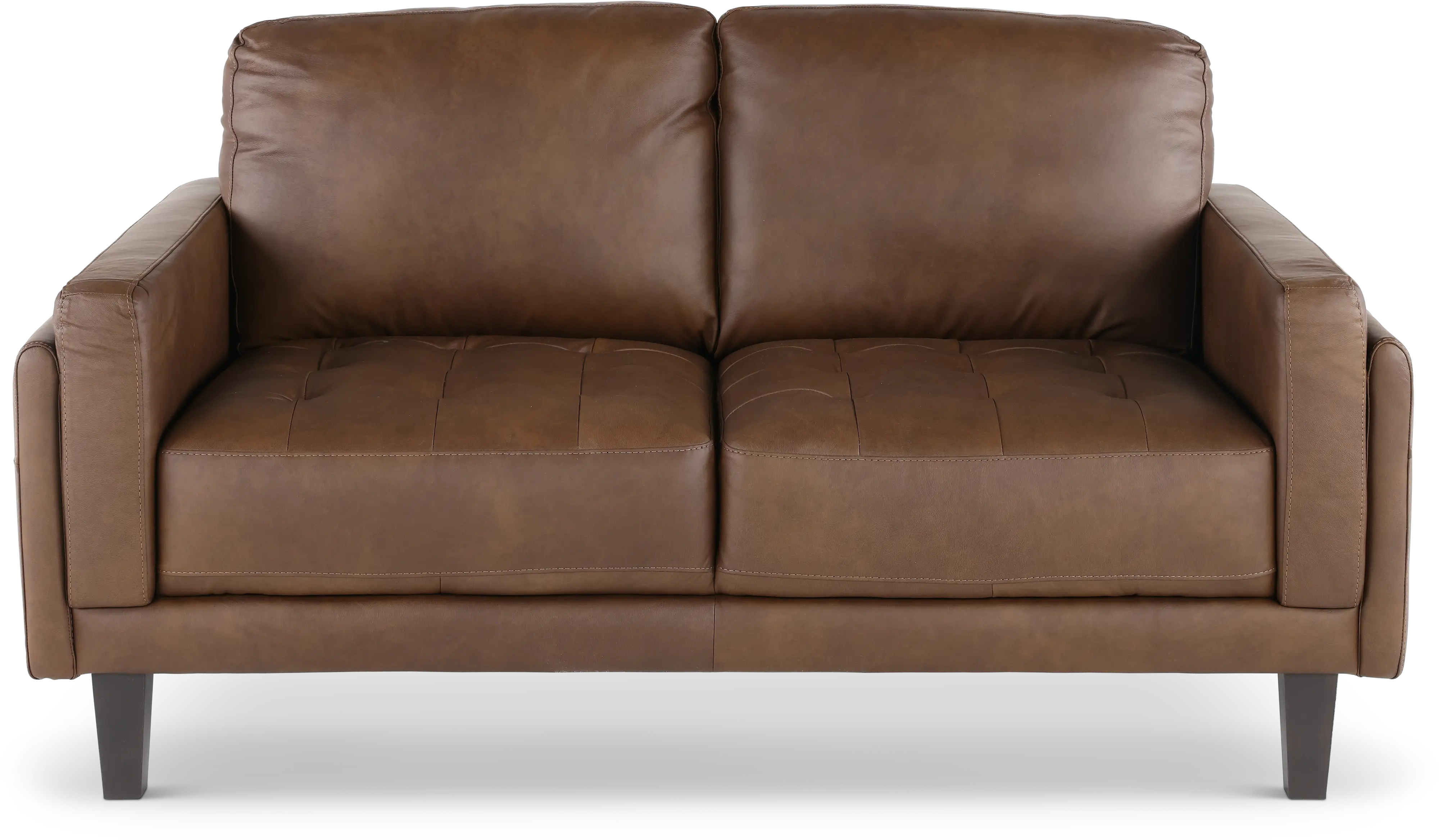 Guernsey Brown Leather Loveseat-1