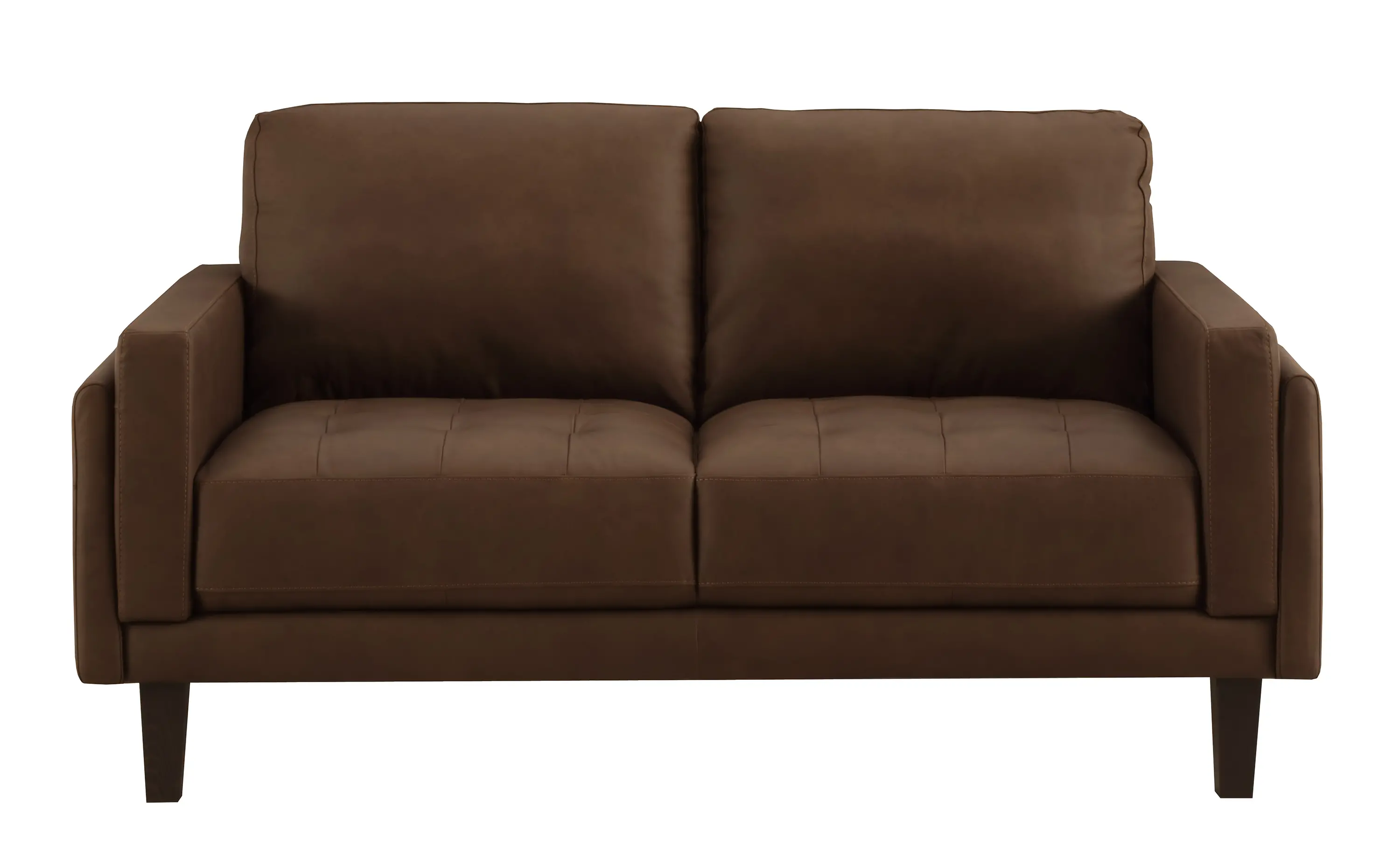 Guernsey Brown Leather Loveseat-10