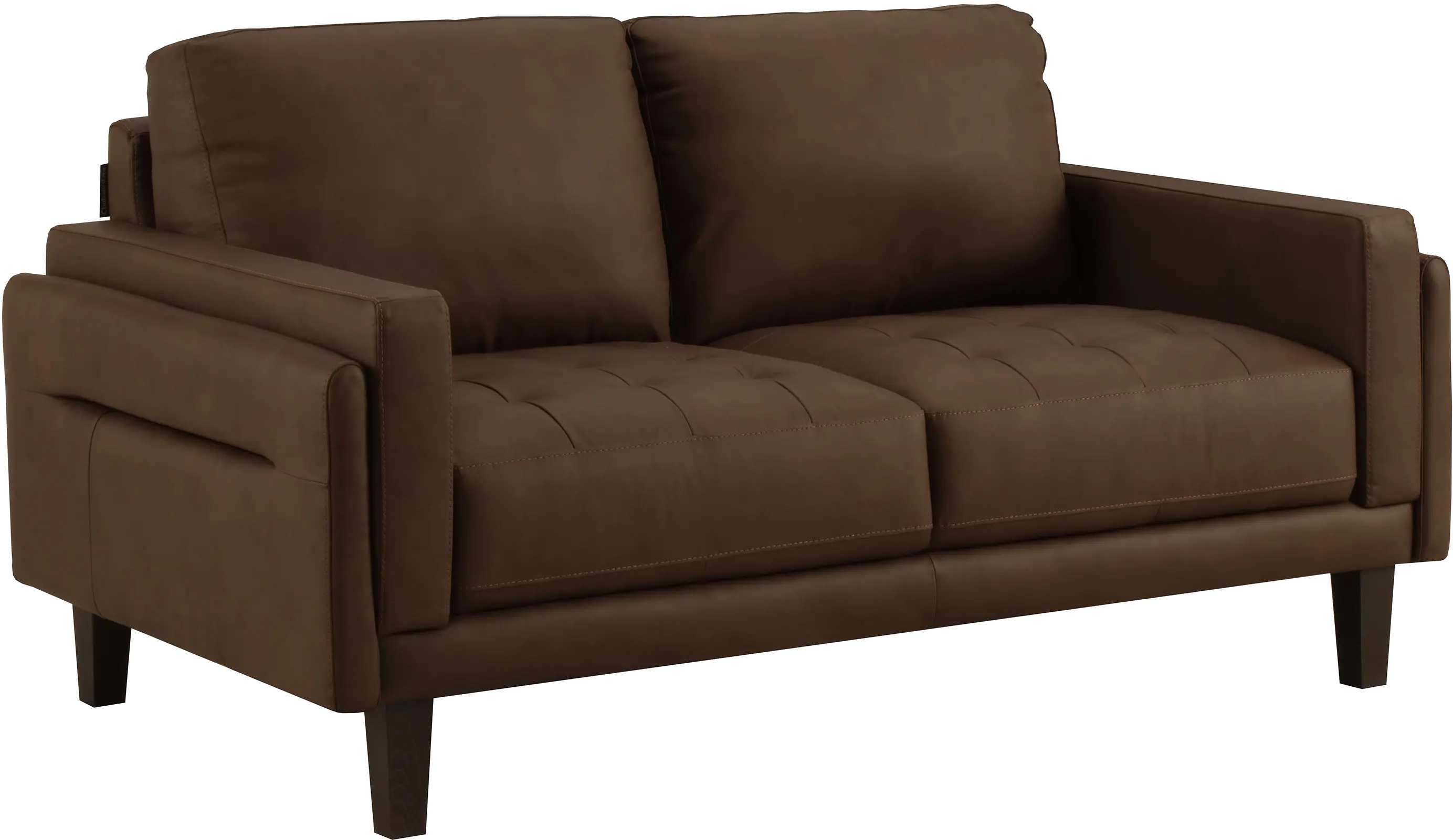 Guernsey Brown Leather Loveseat-13