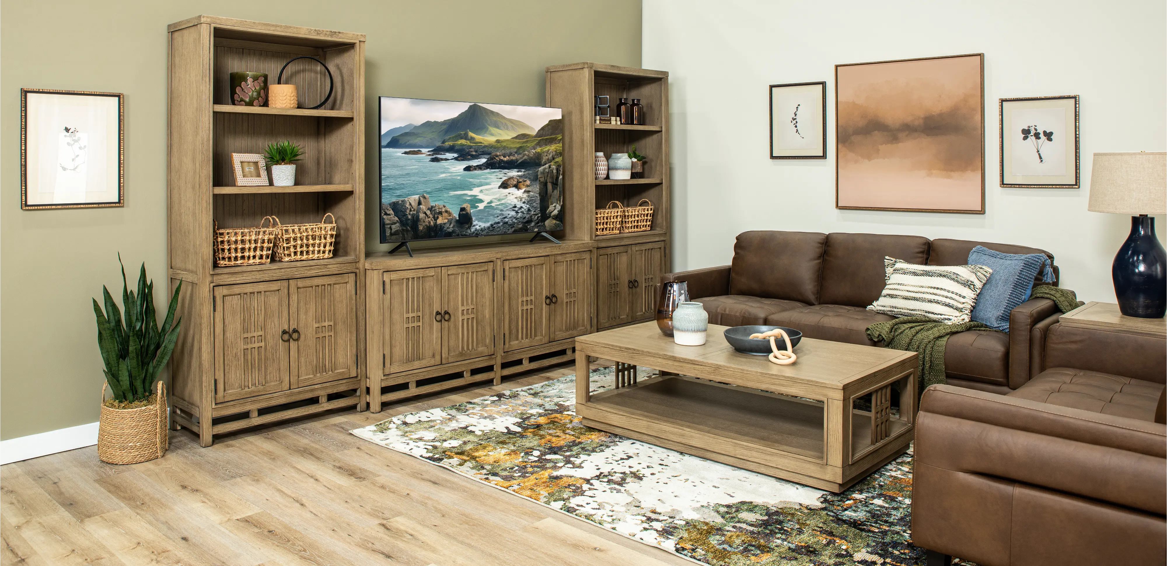 Guernsey Brown Leather Loveseat-15