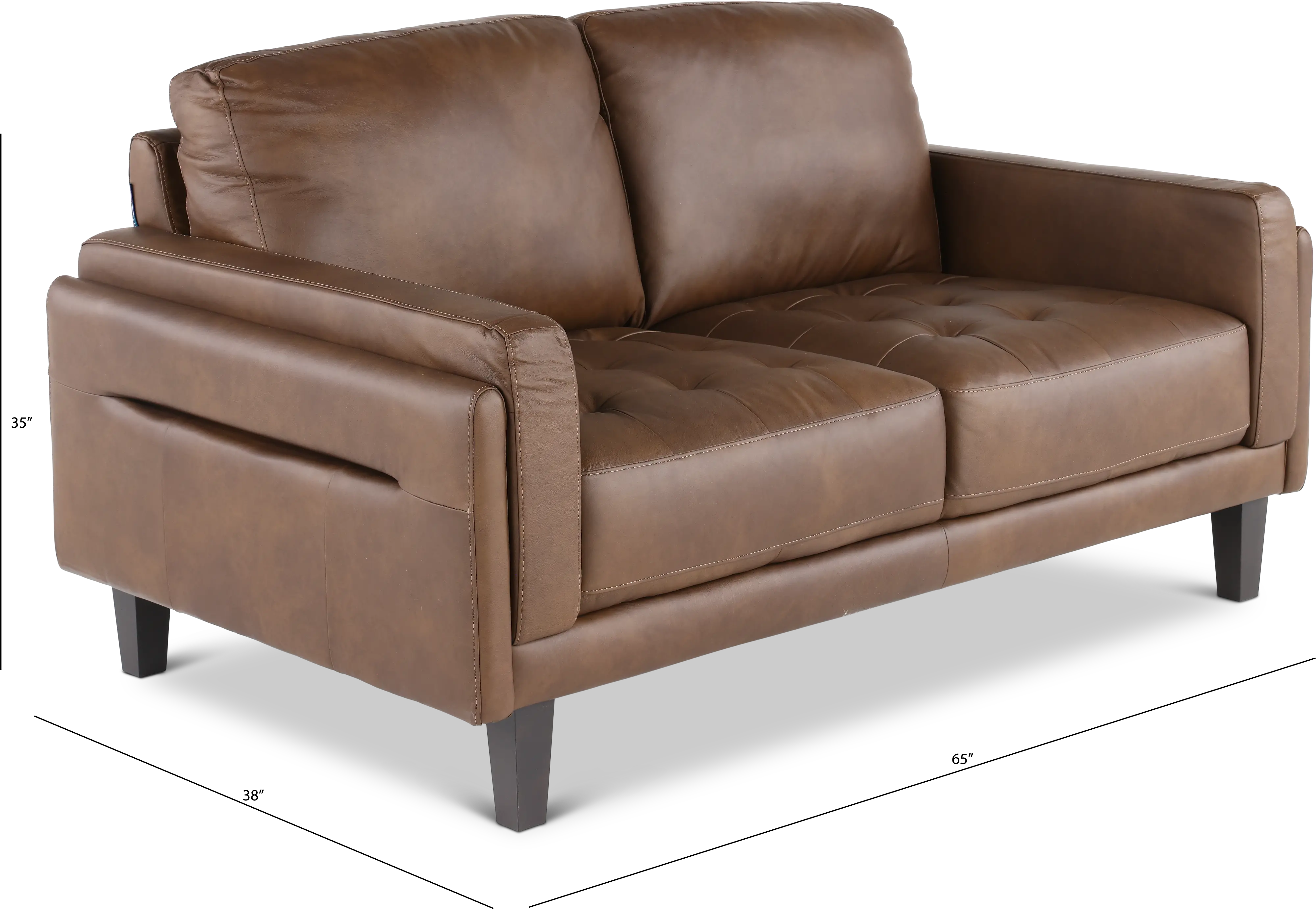 Guernsey Brown Leather Loveseat-3