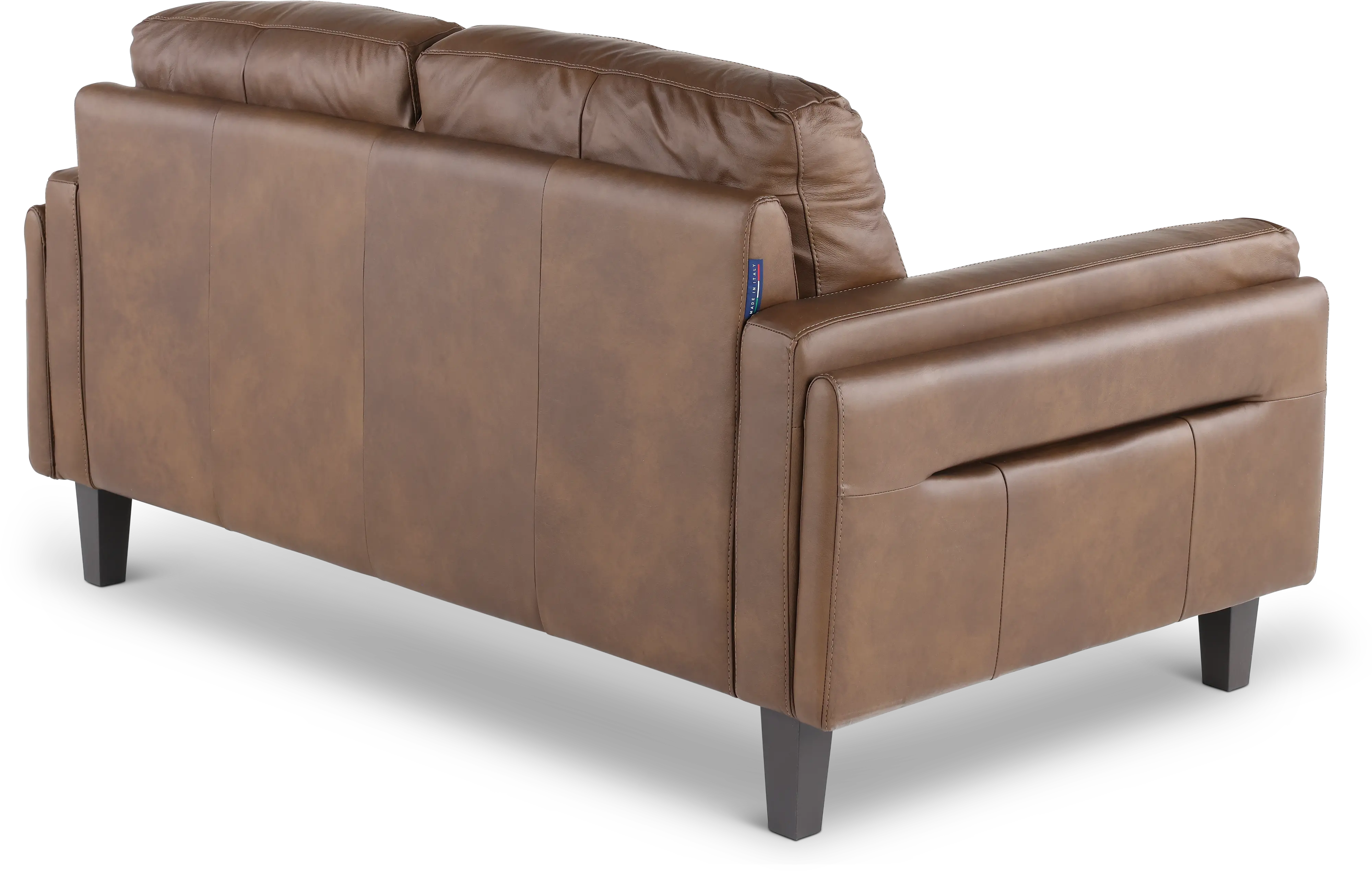 Guernsey Brown Leather Loveseat-5