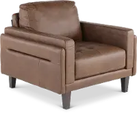 Guernsey Brown Leather Chair