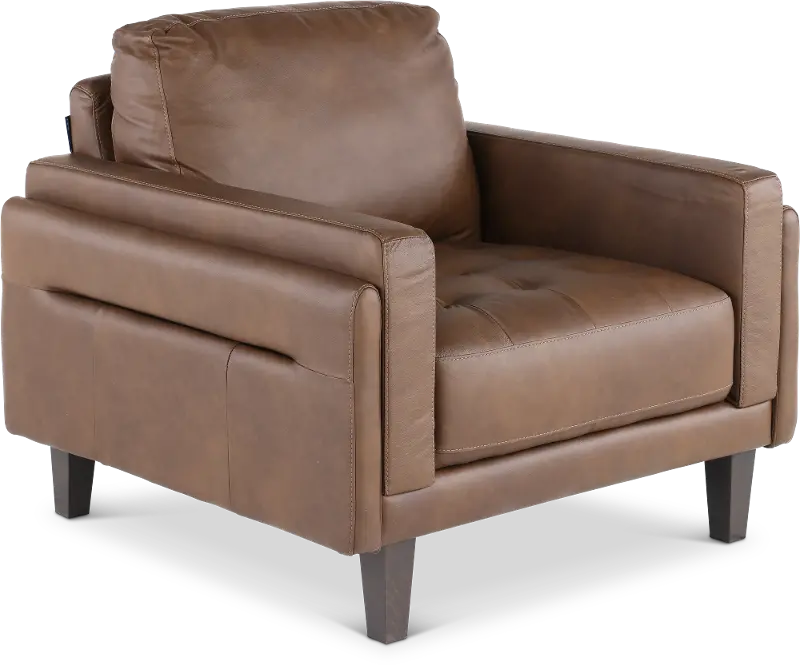 Guernsey Brown Leather Chair