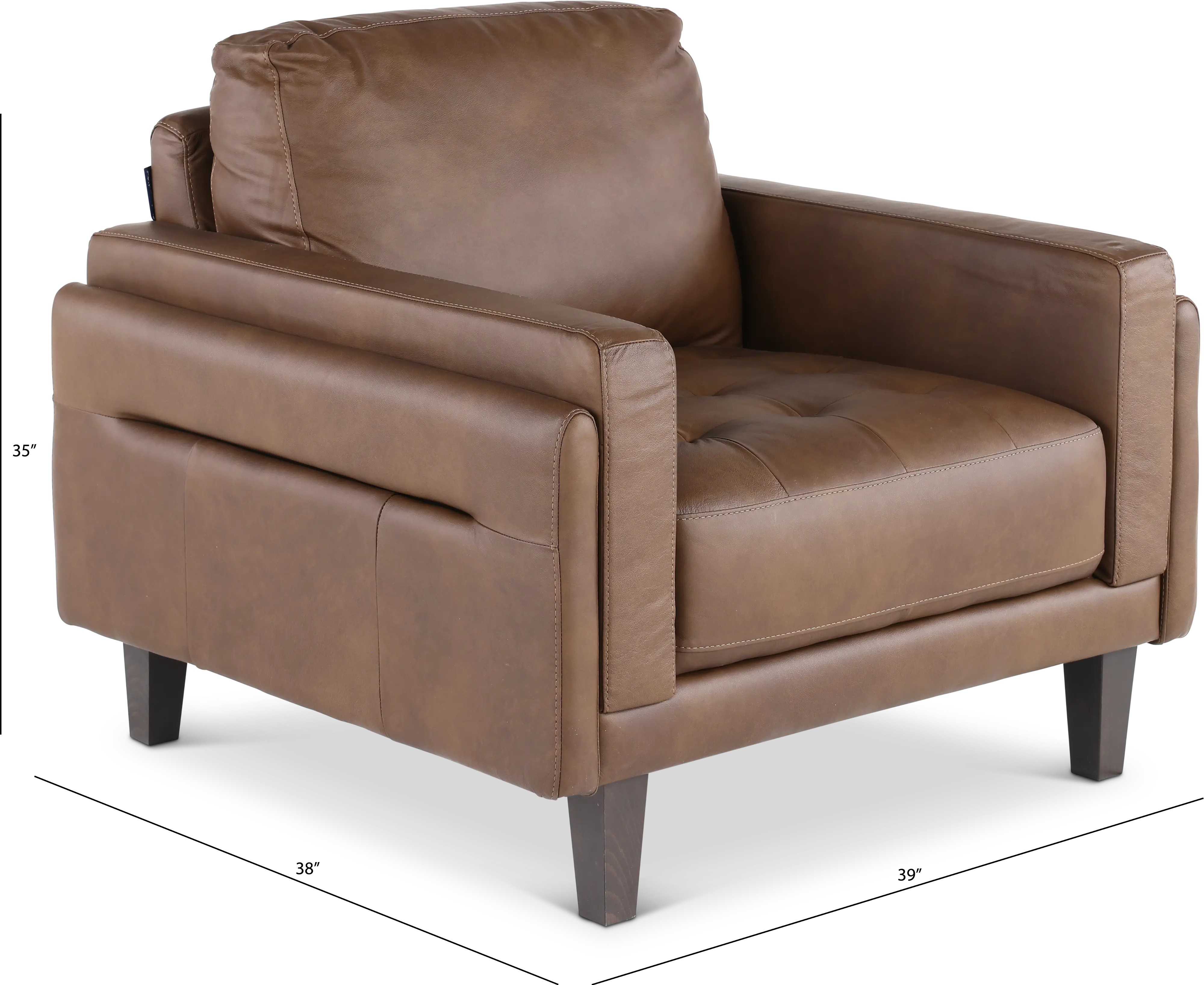 Guernsey Brown Leather Chair-4