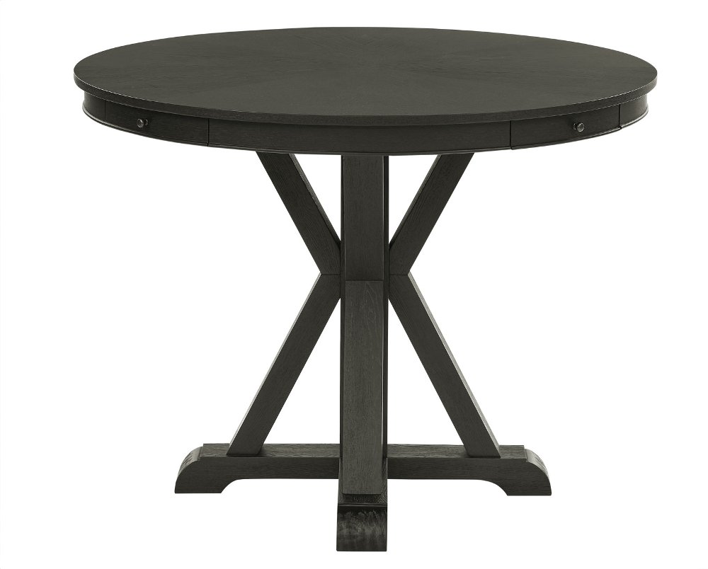 Rylie Black 48" Round Counter Height Game Table