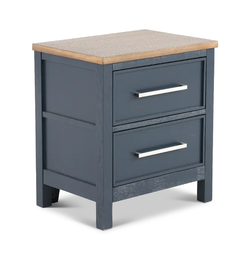 Parker Blue and Brown Nightstand