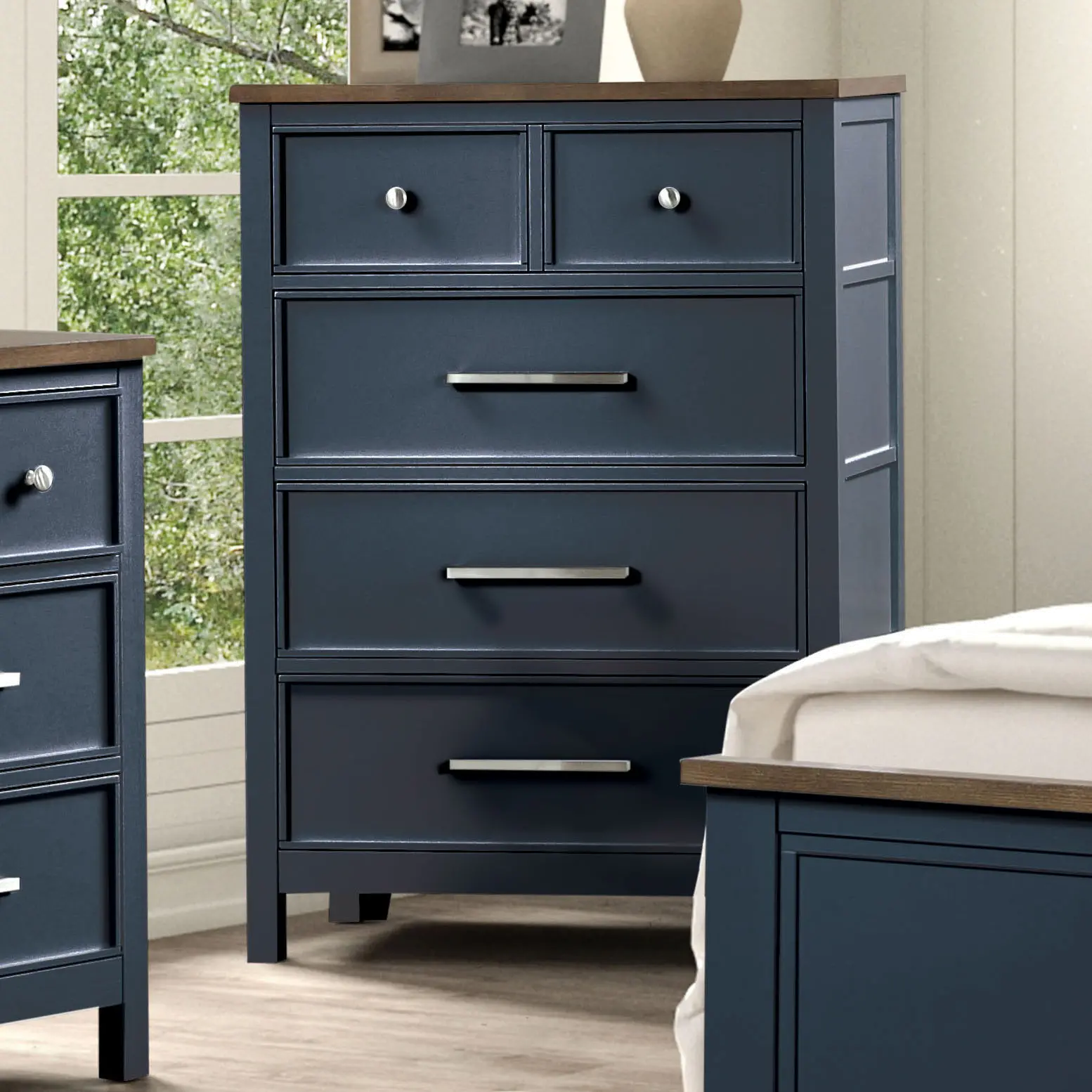 Parker Blue and Brown Chest of Drawers-2