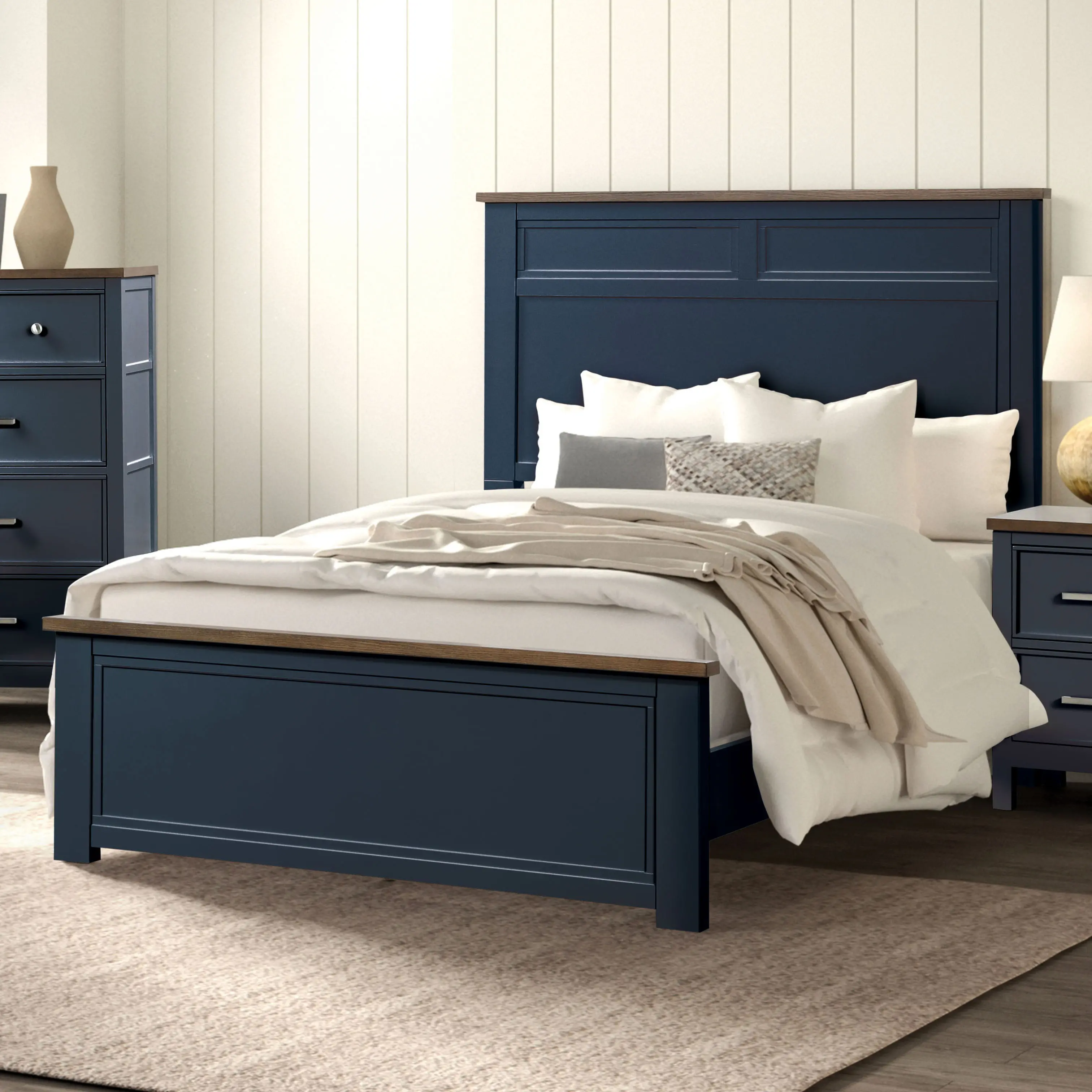 Parker Blue and Brown Twin Bed-10