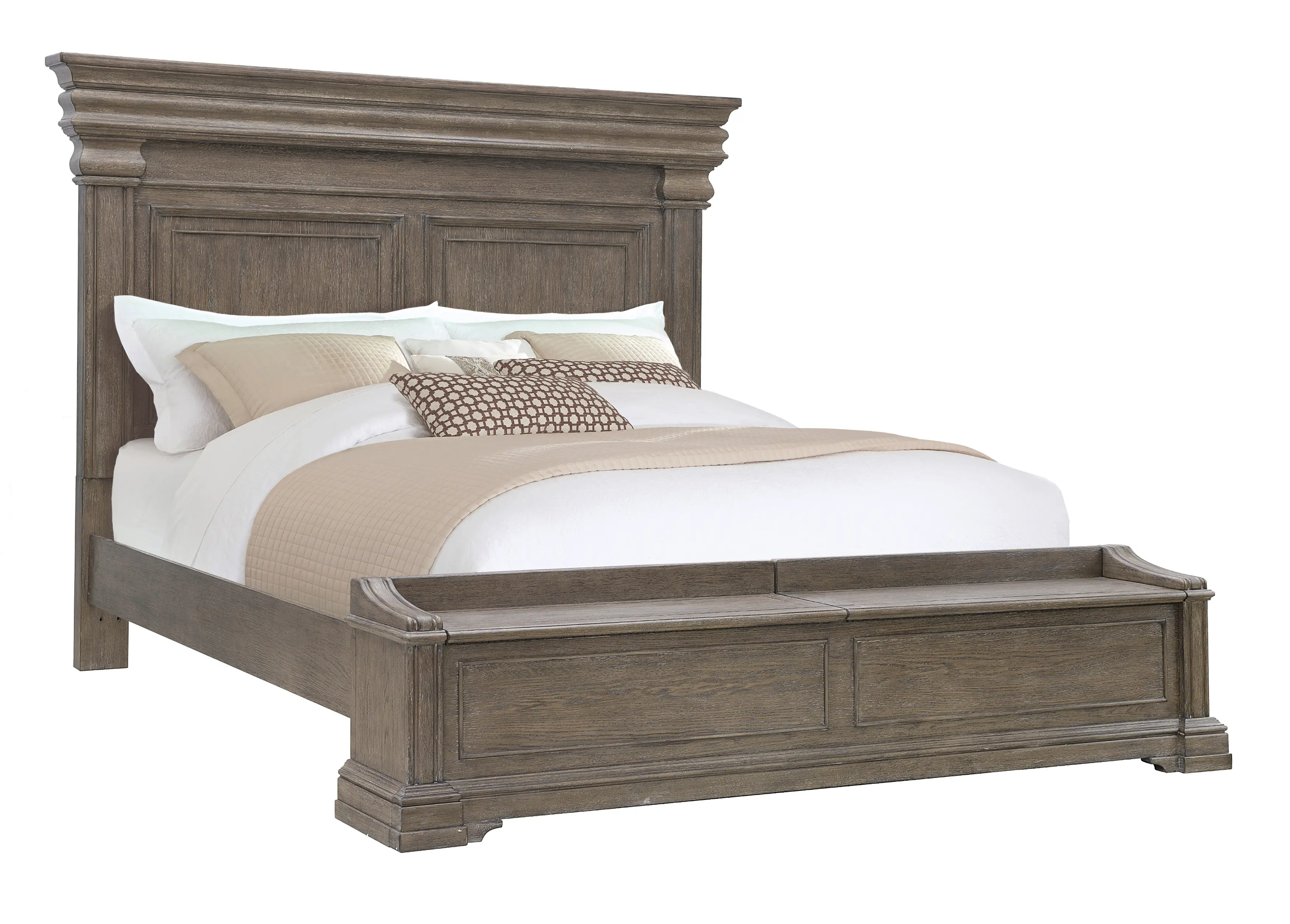 Madison Ridge Natural Bark Brown California King Storage Bed-1