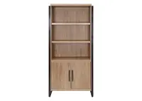 Mason Natural and Black Bookcase with Cabinet