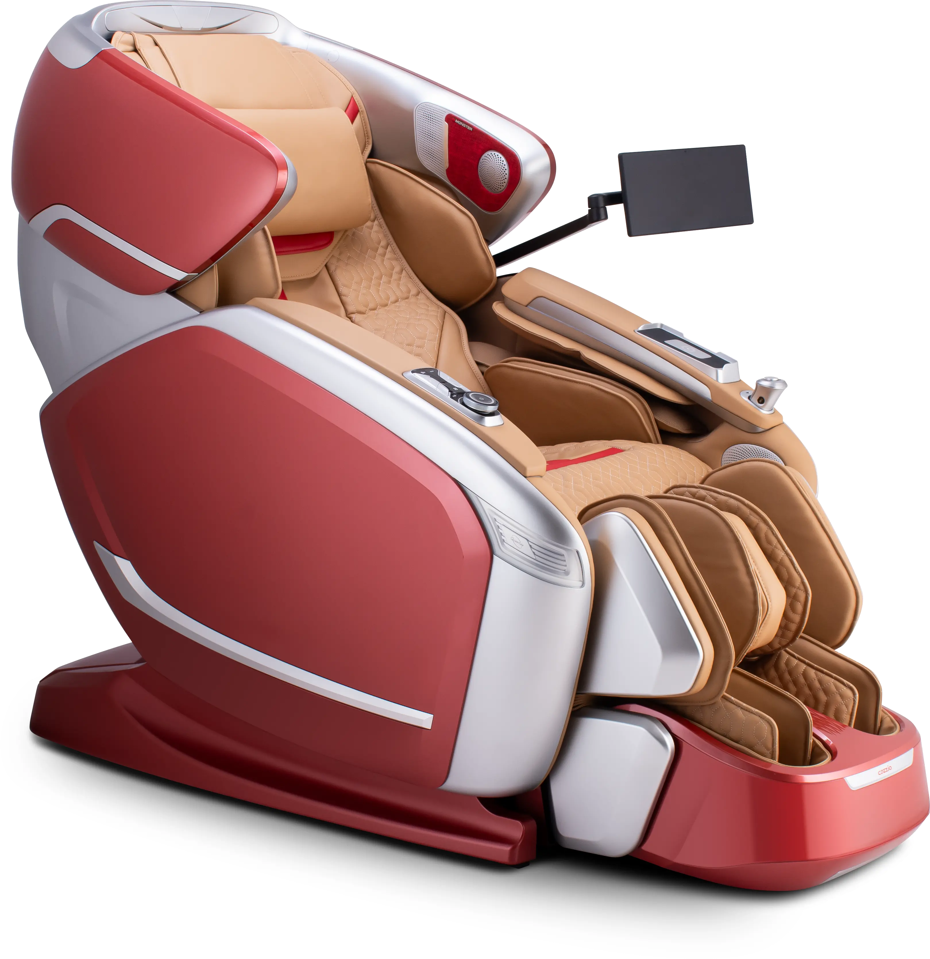 CZ-800 QUANTUM MSG CHR/SCR-SLV Cozzia Quantum CZ-800 Scarlet and Silver Massage Chair-2