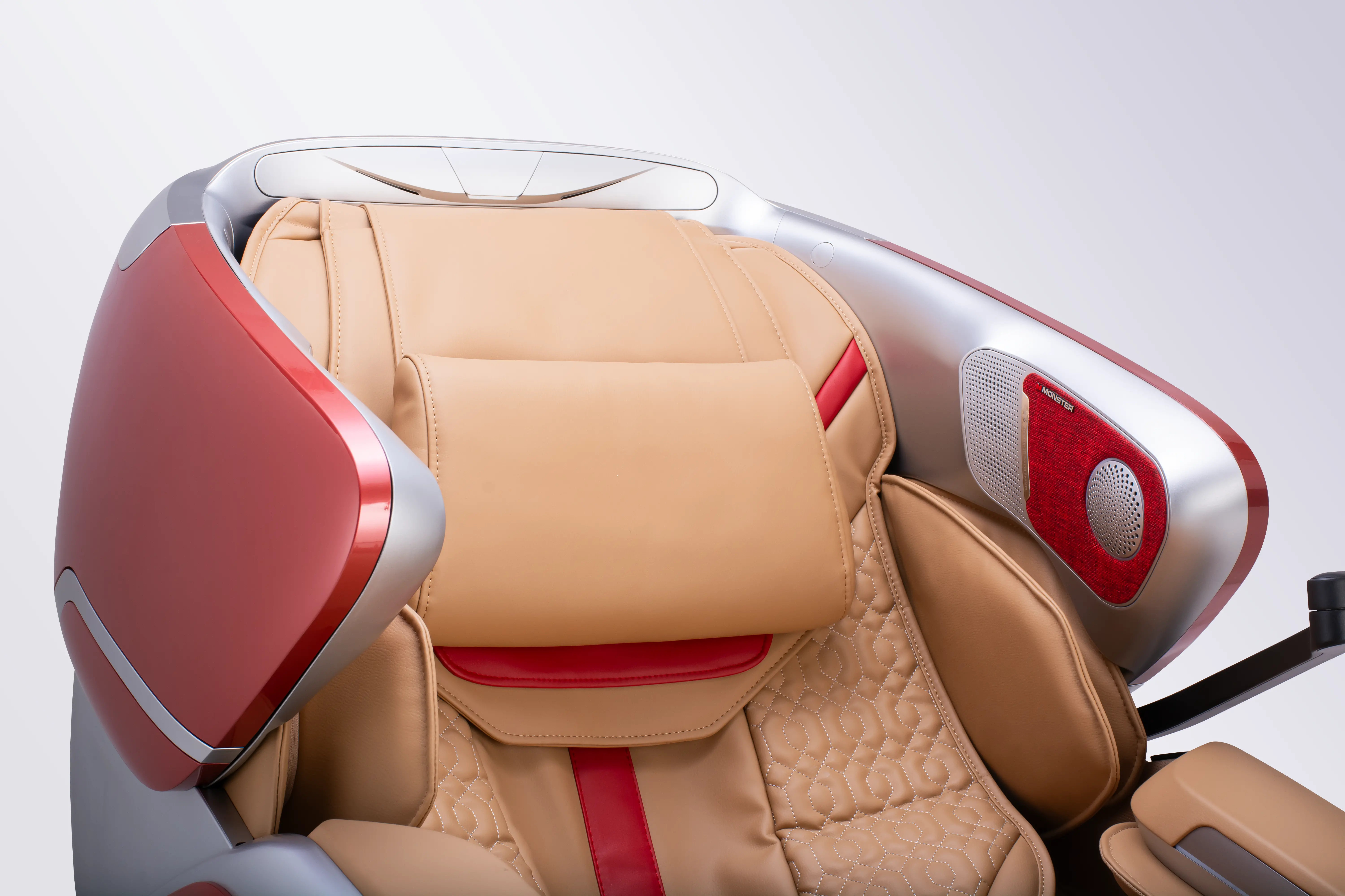CZ-800 QUANTUM MSG CHR/SCR-SLV Cozzia Quantum CZ-800 Scarlet and Silver Massage Chair-8