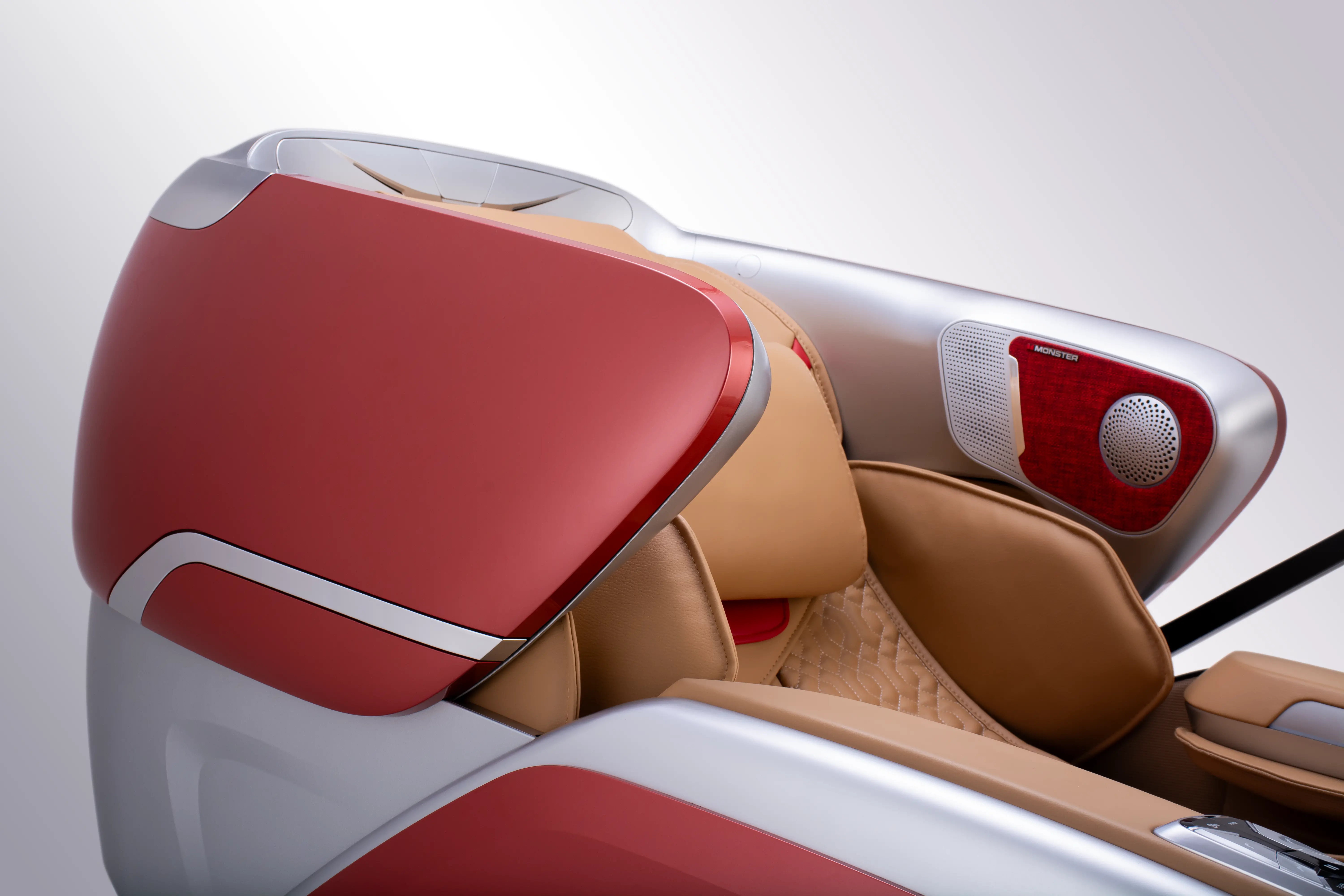 CZ-800 QUANTUM MSG CHR/SCR-SLV Cozzia Quantum CZ-800 Scarlet and Silver Massage Chair-9