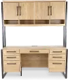 Mason Natural and Black Credenza and Hutch