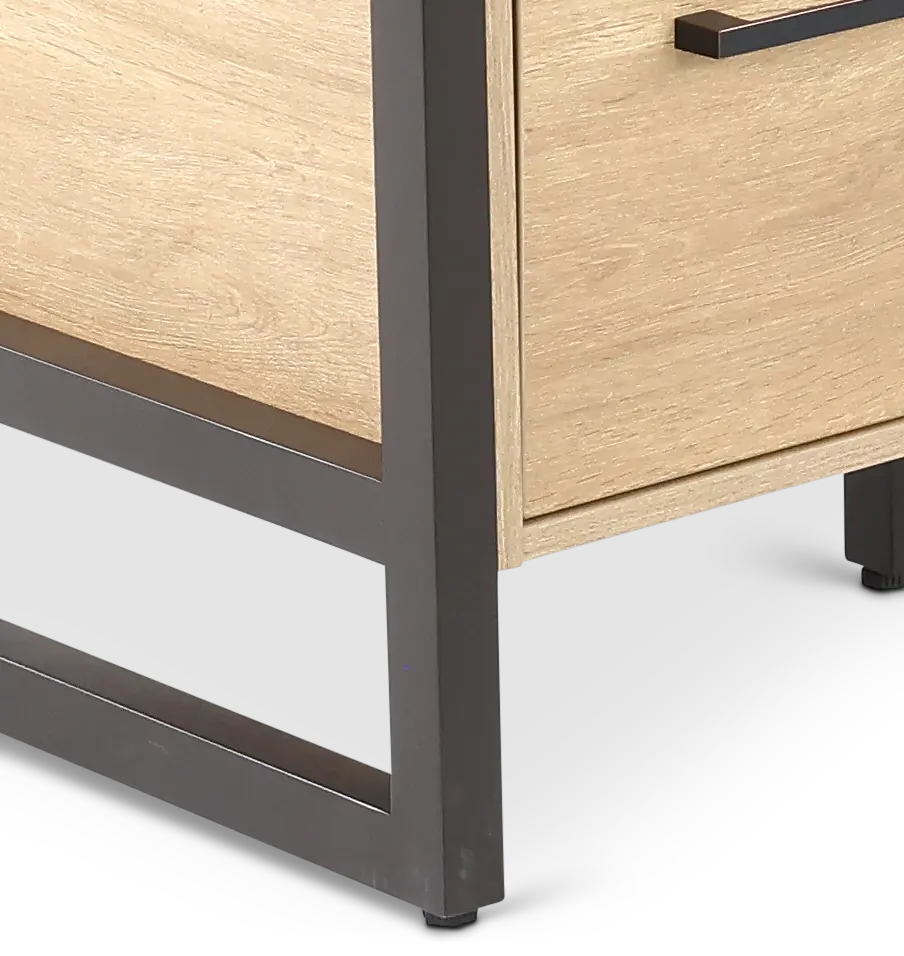 Mason Natural and Black Credenza and Hutch-4