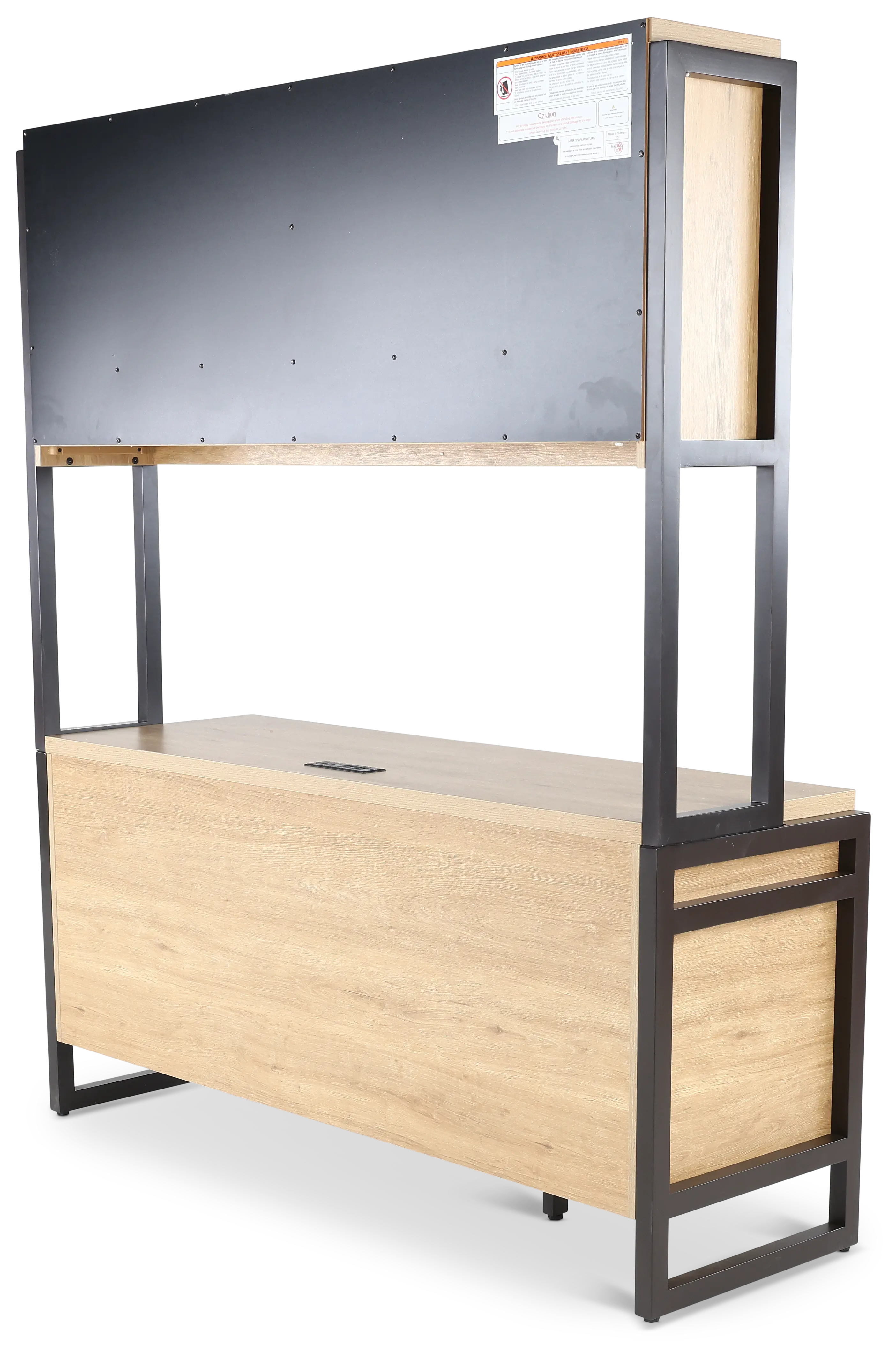 Mason Natural and Black Credenza and Hutch-8