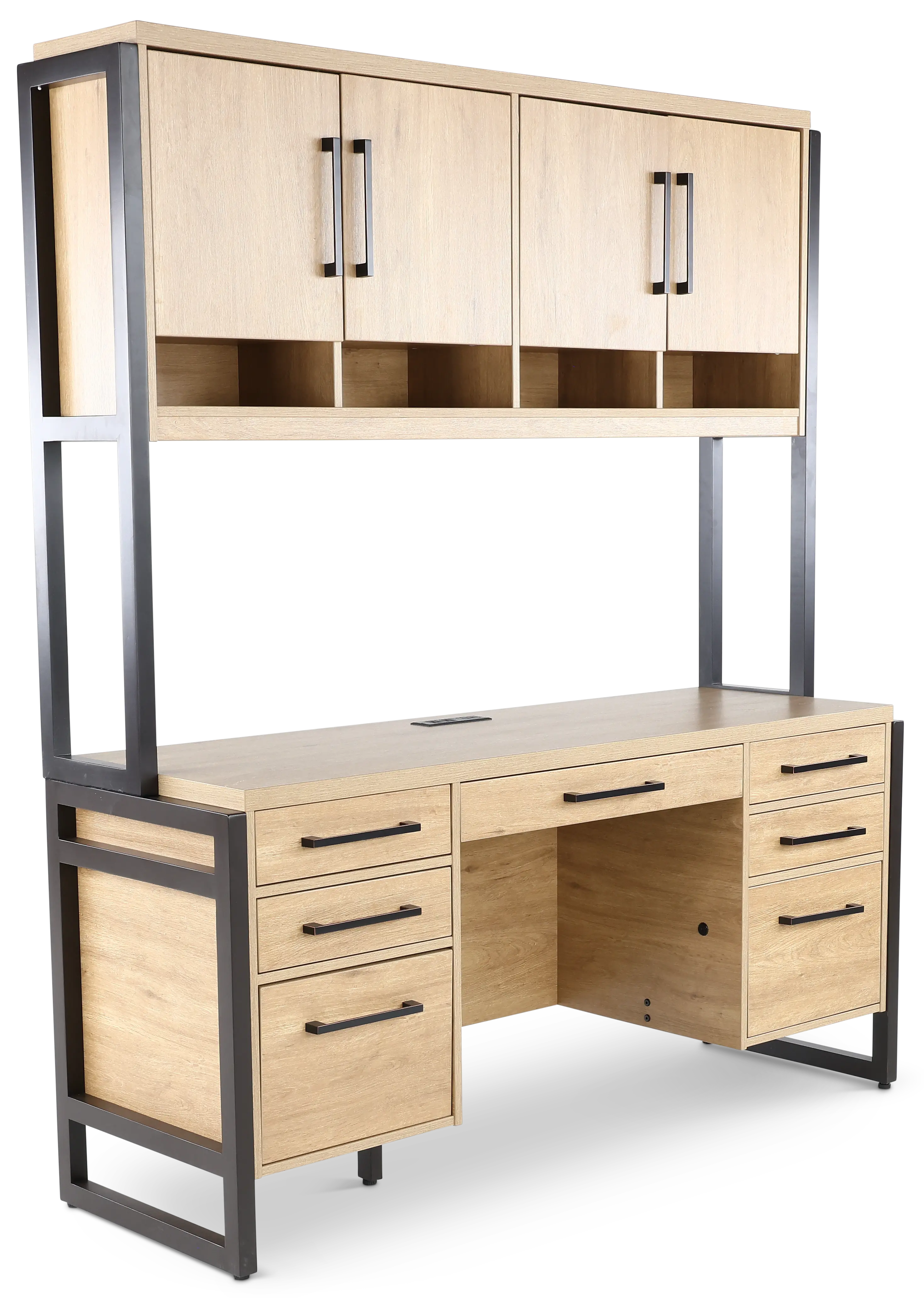 Mason Natural and Black Credenza and Hutch-9