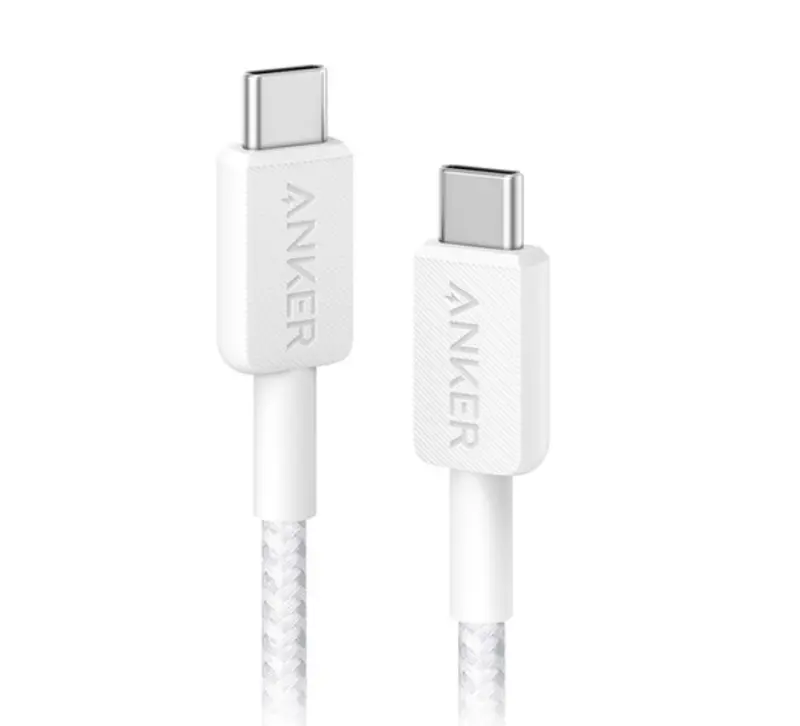 White USB-C to USB-C Charging Cable – 10 ft