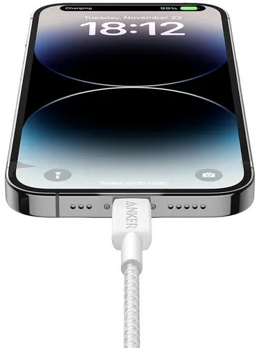 ANKER 10' Bio-Braided USB-C to Lightning Cable - White-2