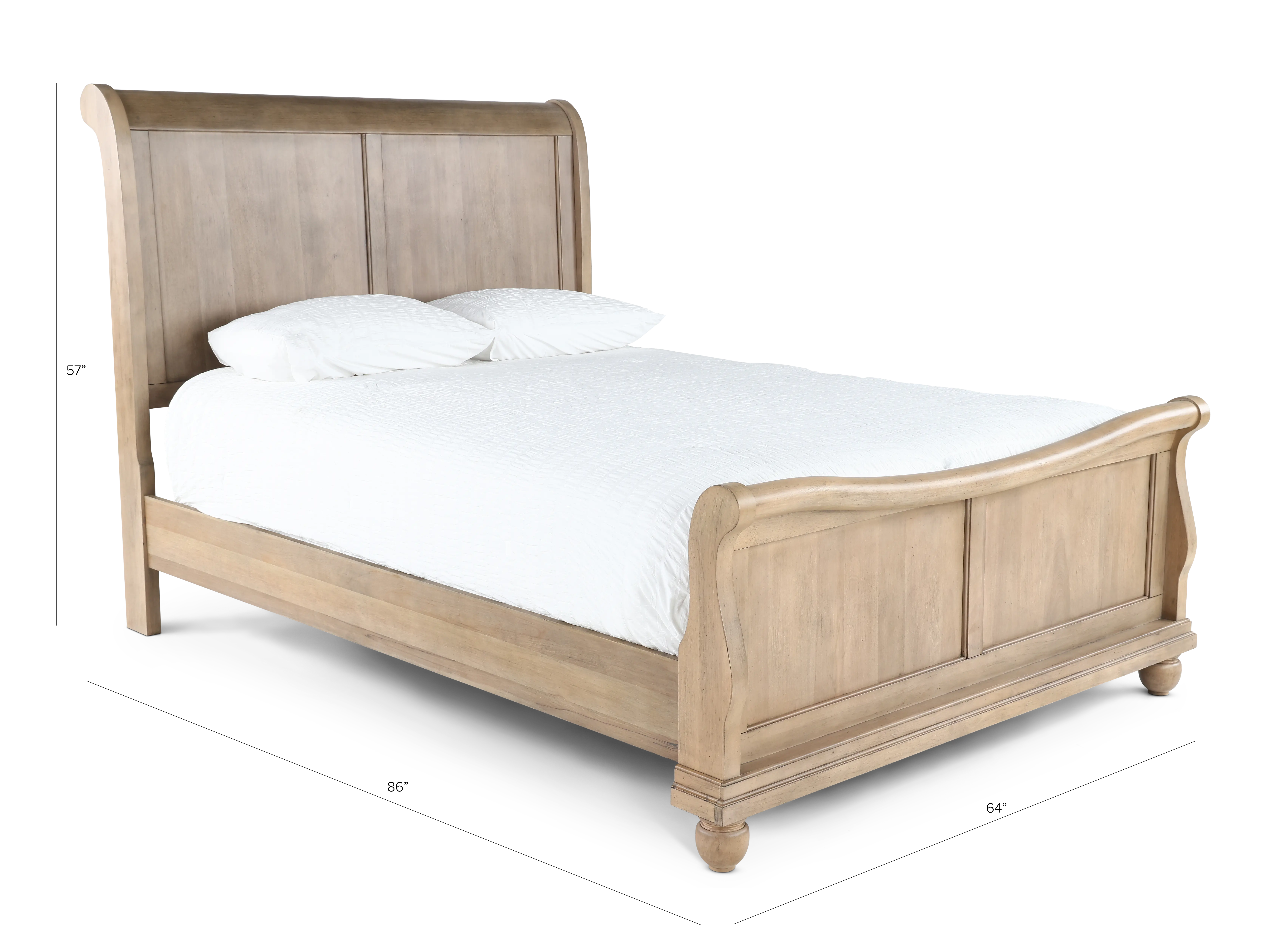 589WT-BED5/0 Traditions Saddle Tan Queen Sleigh Bed-4