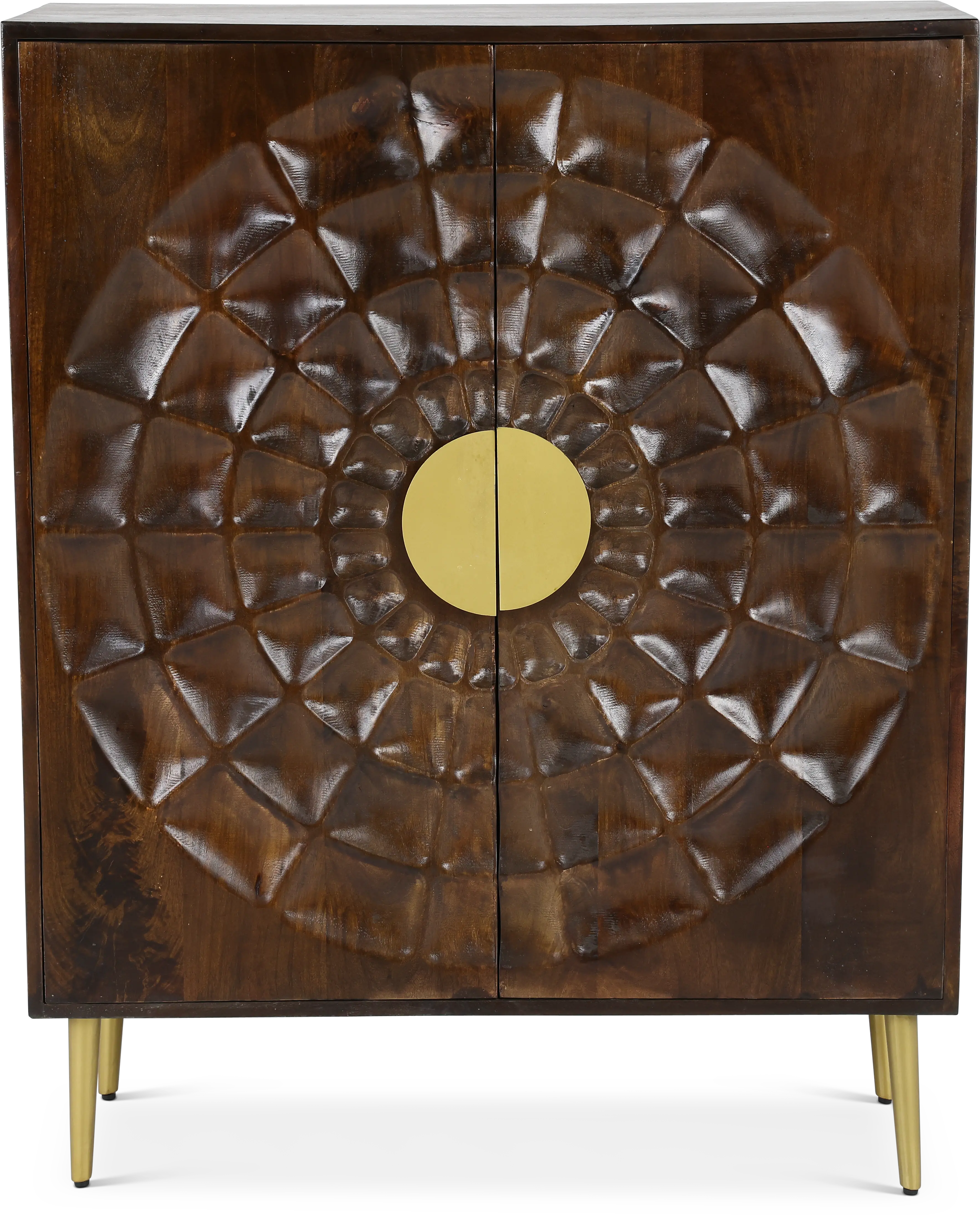 50  Brown Mango Wood 2 Door Cabinet-1