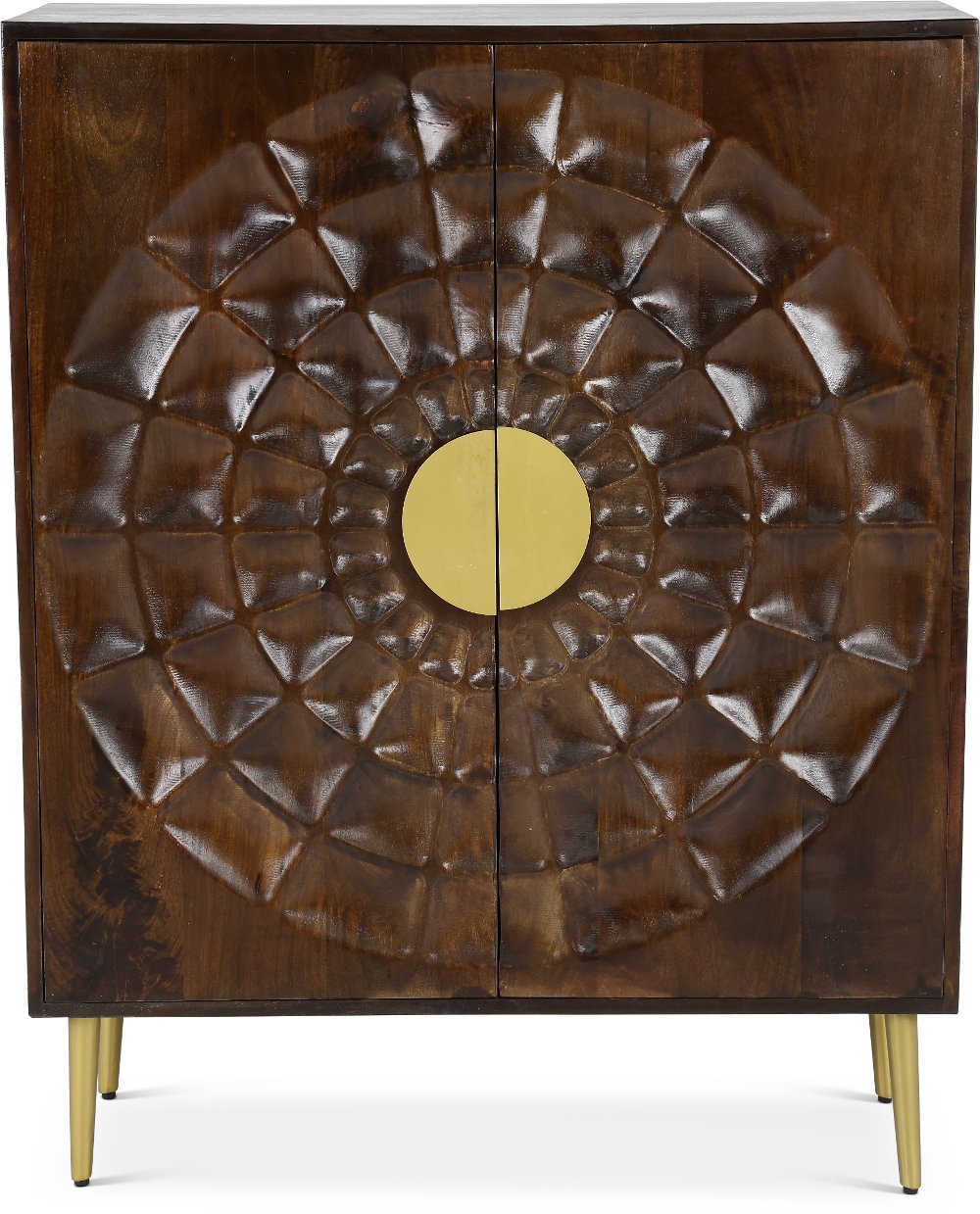 50" Brown Mango Wood 2 Door Cabinet